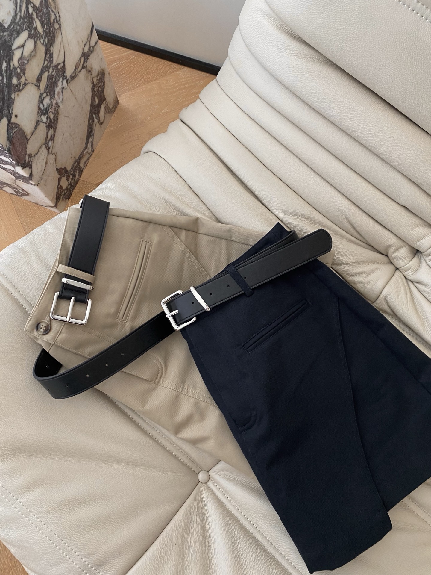 25。F秋冬 一片式腰带裤裙 基础显瘦易穿的微A版型不挑人穿遮假胯 假两件式前裙子后裤子的设计自带时髦叠