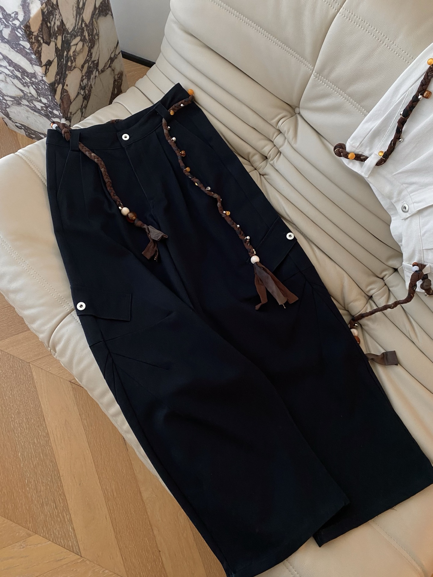 High Waist Cargo Pants with Elastic Waistband - Comfortable & Stylish 3 i1756461739854 2722 0 1