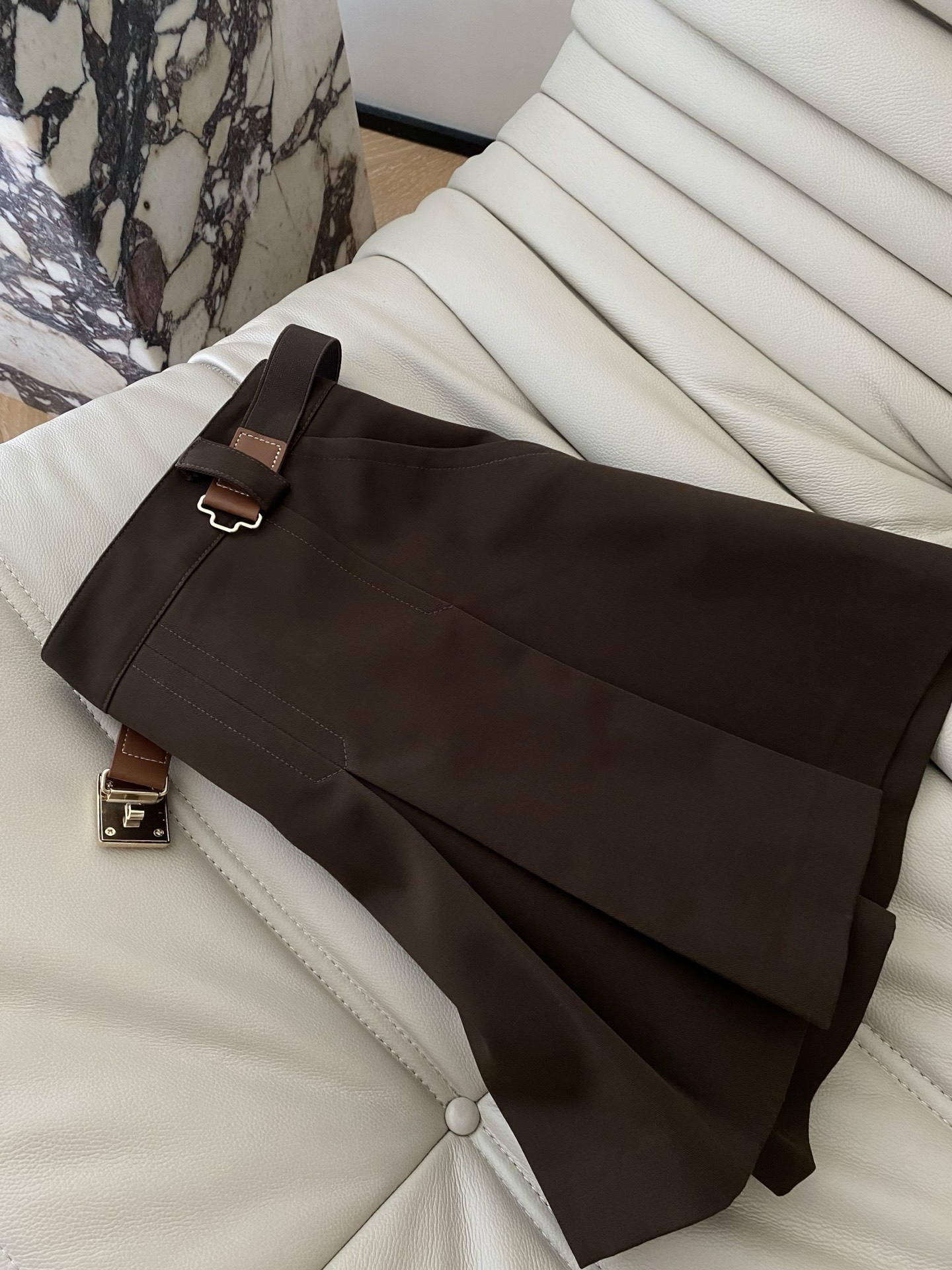 Miu Miu-Inspired High Waist A-Line Mini Skirt with Belt - Chic & Flattering 4 i1756462122521 8078 0 2
