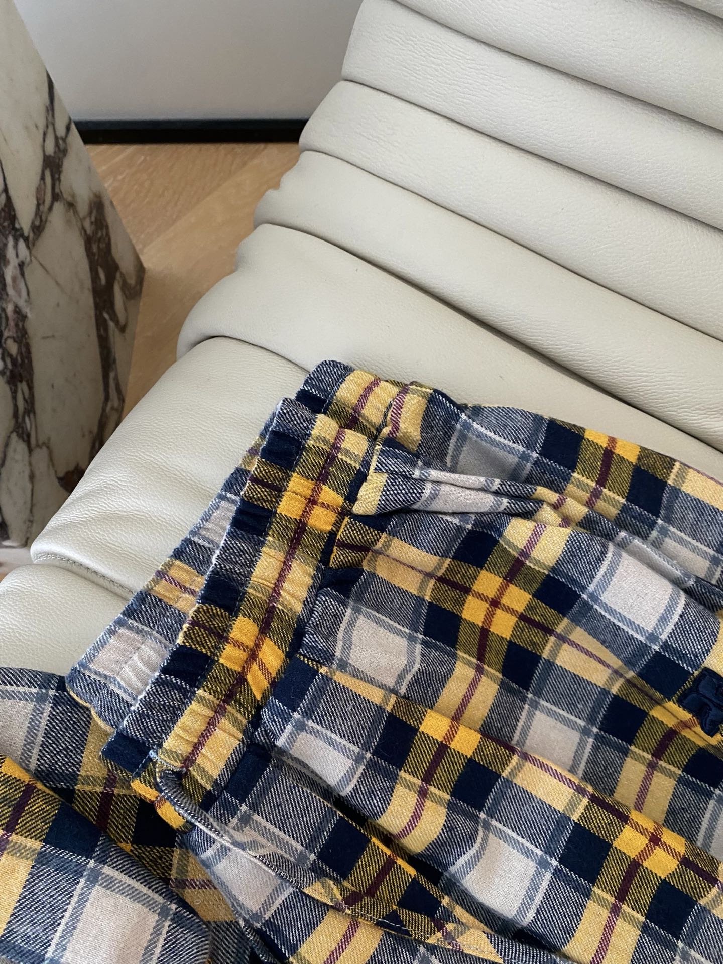 Vintage Plaid Pants Loose Fit High Waisted Wide Leg Trousers Yellow 8 i1756718488616 9260 0 6