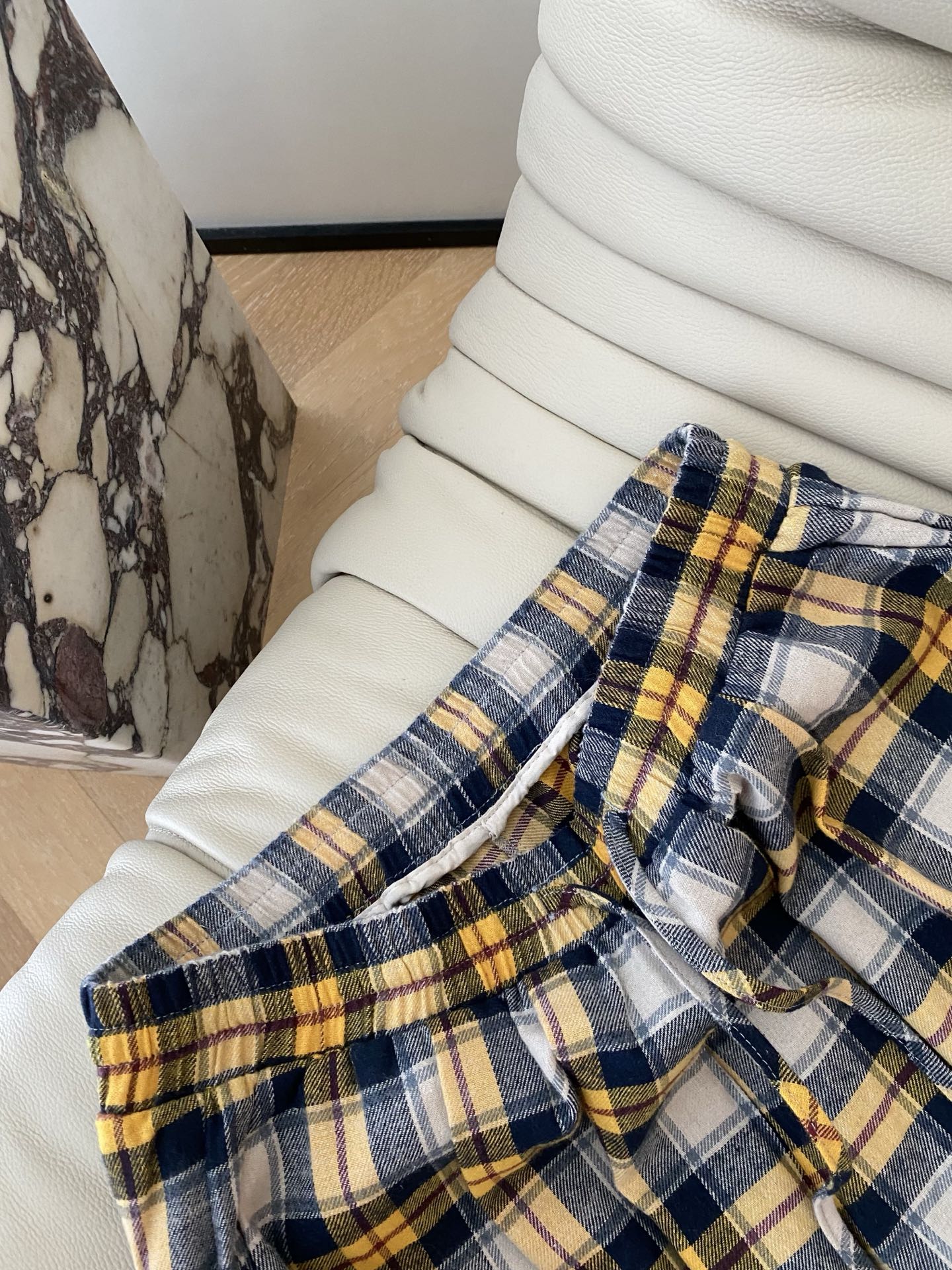Vintage Plaid Pants Loose Fit High Waisted Wide Leg Trousers Yellow 4 i1756718490203 1018 0 2