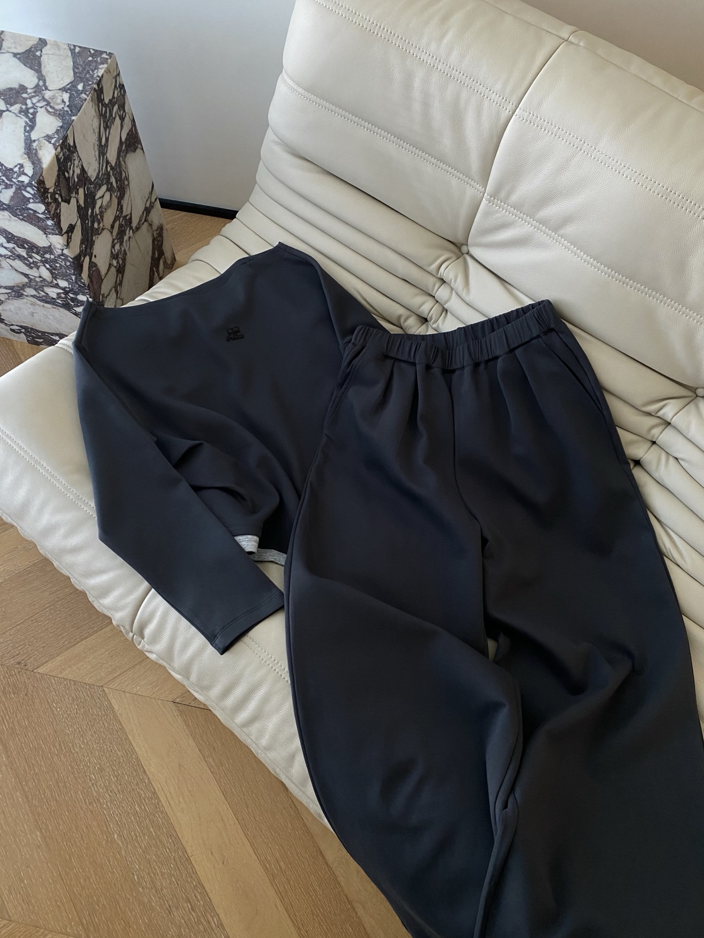 Elegant Cotton Blend Asymmetric Top & Wide Leg Pants Set - Chic & Comfortable 2 i1756719416054 6053 0 0