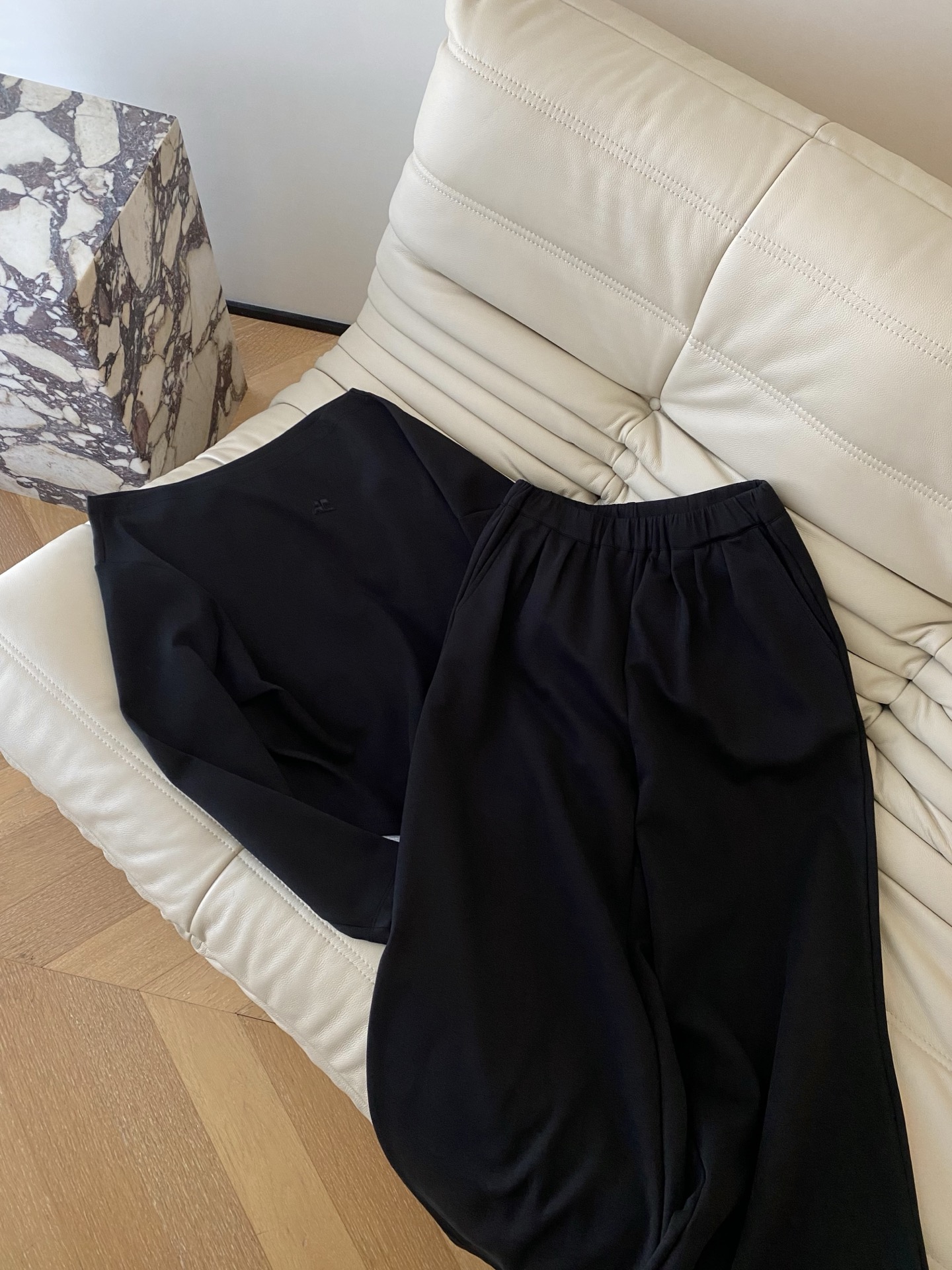 Elegant Cotton Blend Asymmetric Top & Wide Leg Pants Set - Chic & Comfortable 3 i1756719419461 227 0 1