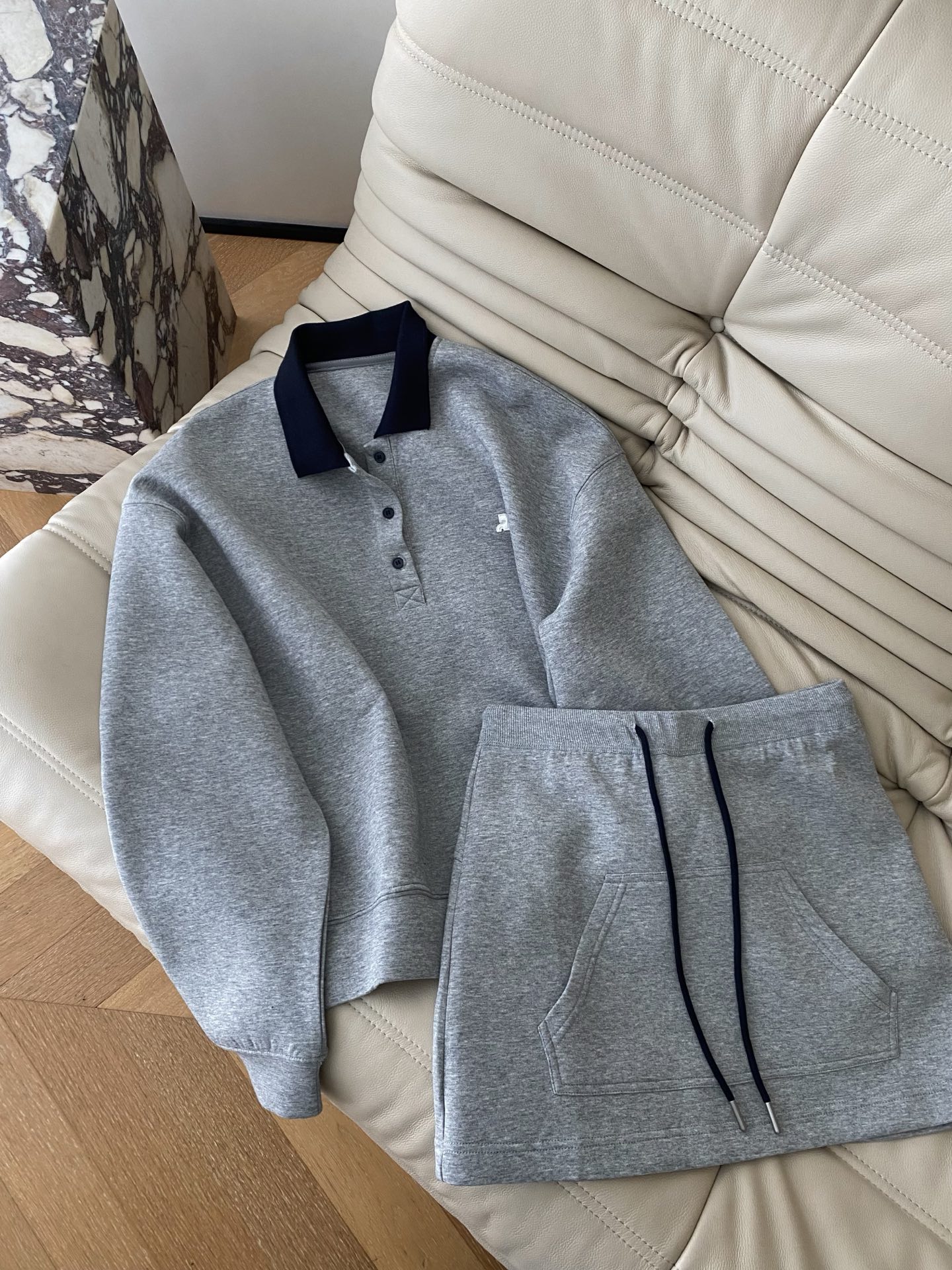 Color Block Knit Collar Sweatshirt & Skirt Set - Fashionable & Youthful 2 i1757323136833 3287 0 0