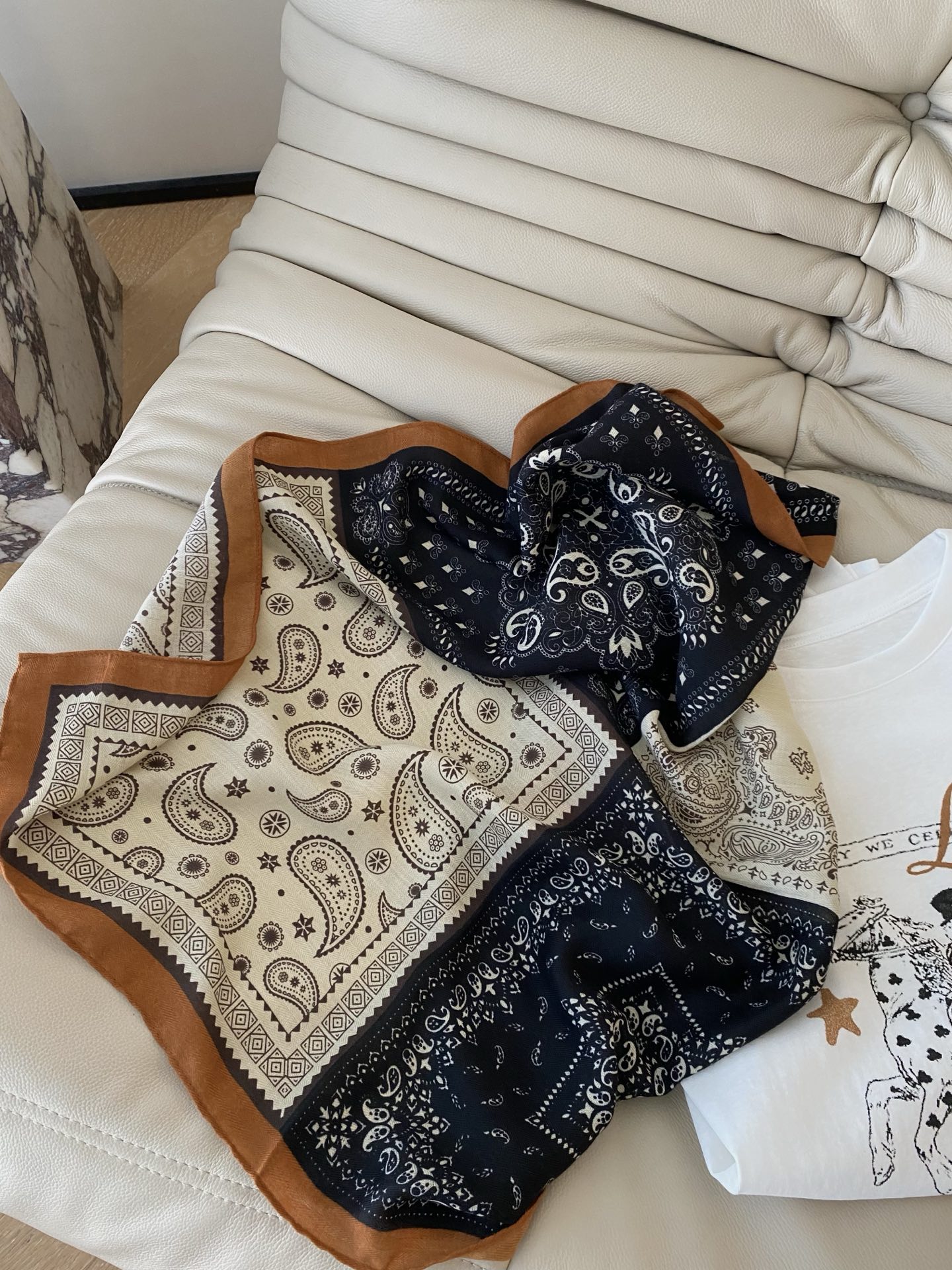 Elegant Snowflake Print Two-Piece Set: Long Sleeve Tee with Shawl 5 i1757850128482 8065 0 3