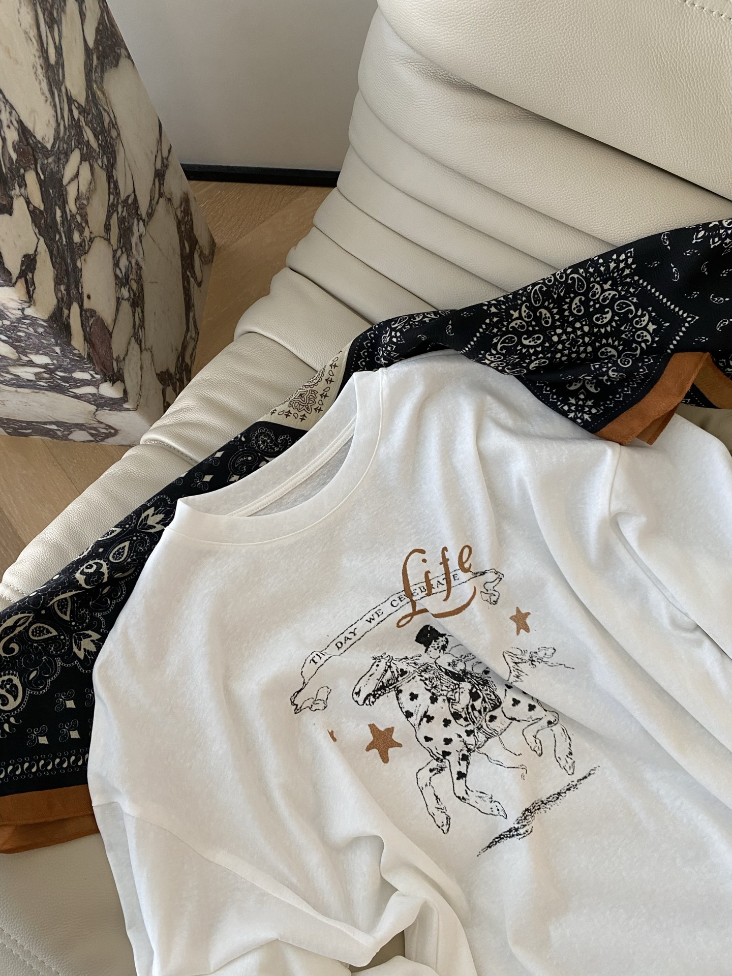 Elegant Snowflake Print Two-Piece Set: Long Sleeve Tee with Shawl 3 i1757850128486 5342 0 1