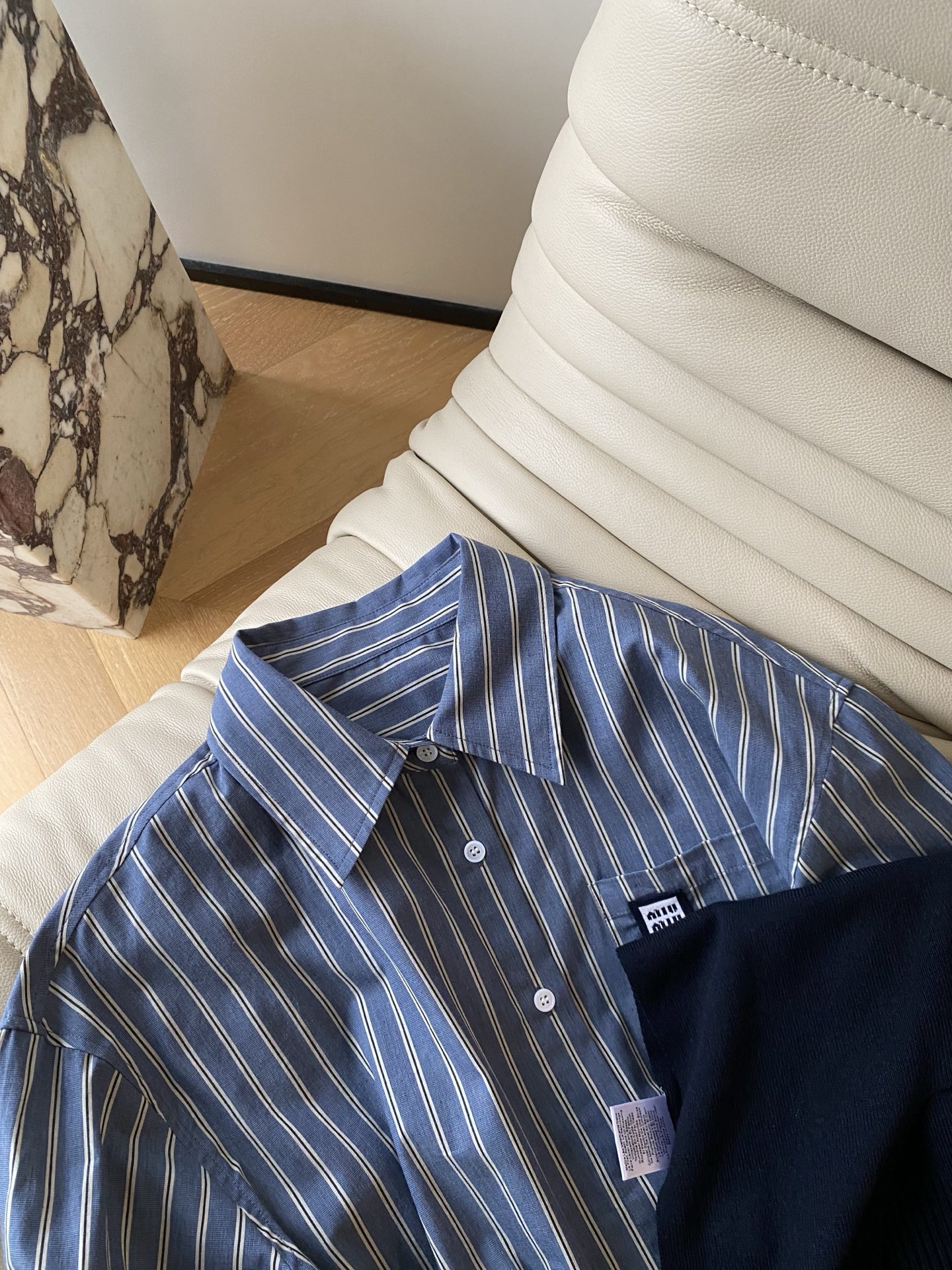 Miu Miu Inspired Striped Shirt with Knitted Shawl Set - Parisian Chic 4 i1758362024453 6881 0 2