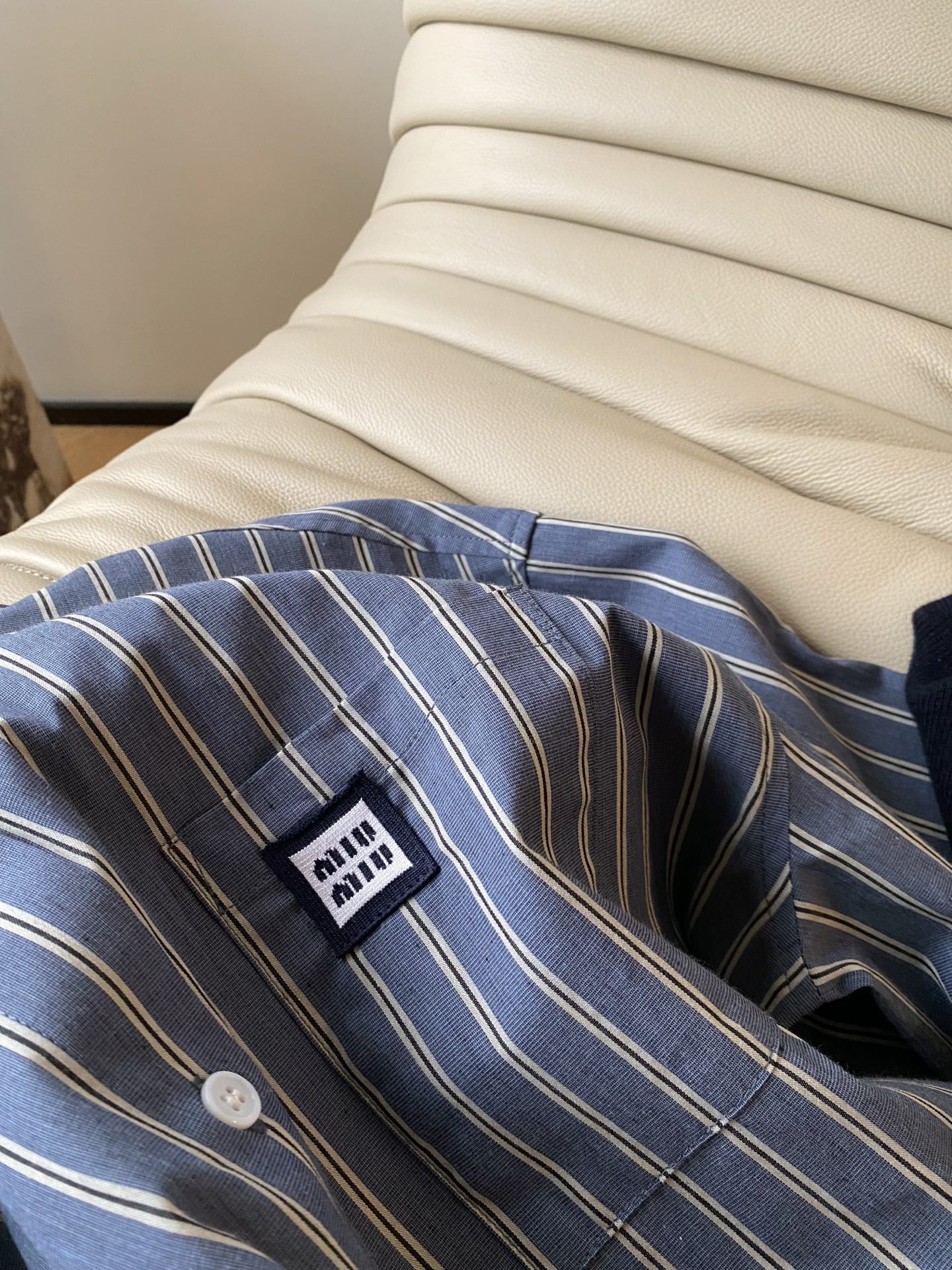 Miu Miu Inspired Striped Shirt with Knitted Shawl Set - Parisian Chic 6 i1758362024476 6752 0 4
