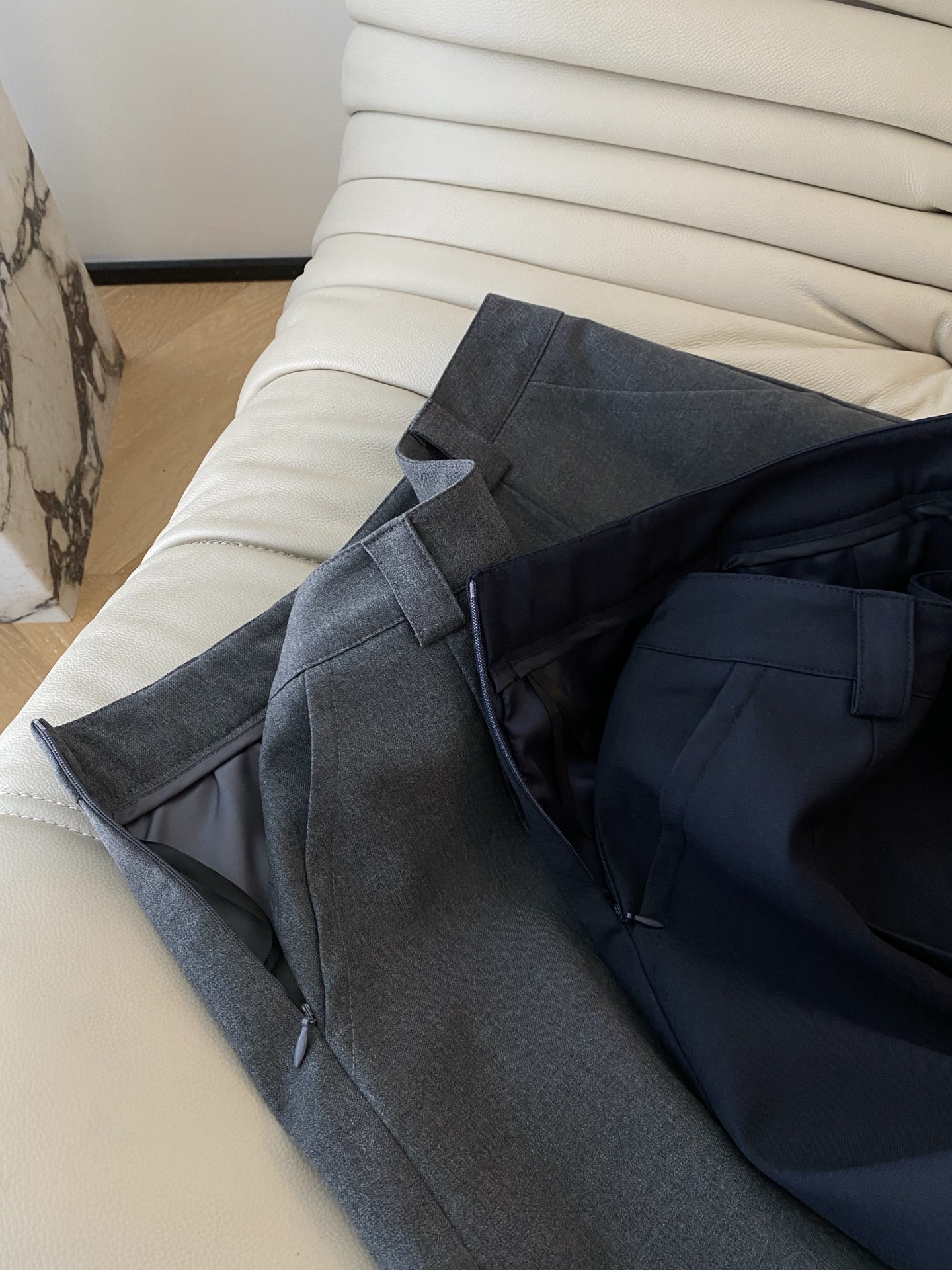 Mini Wool Blend Skirt - High Waist A-Line Pleated Skirt with Leather Detail 7 i1758537574180 10 0 5