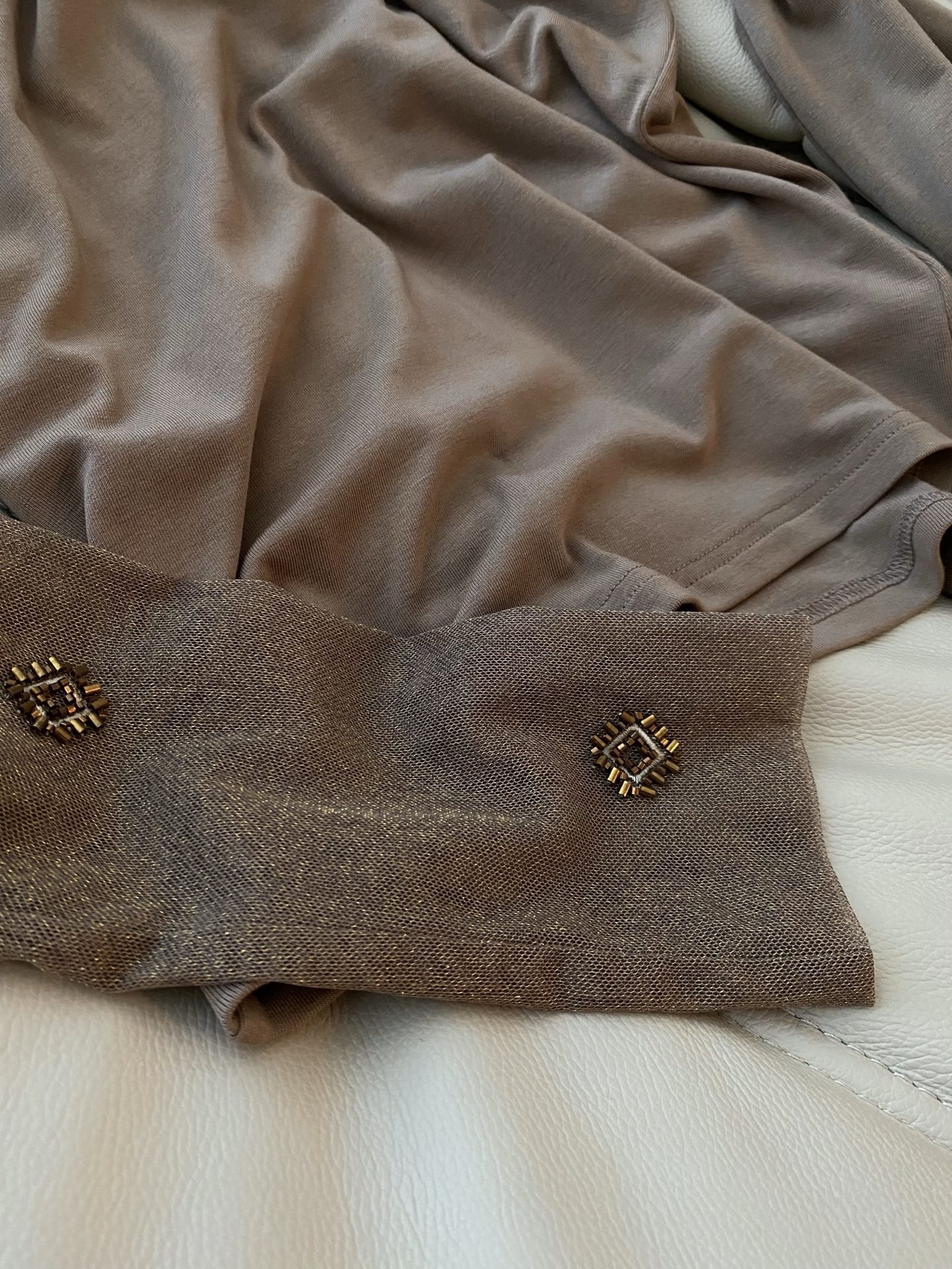 Elegant Beaded Sleeve Fitted Tee - Perfect for Fall/Winter, Available in Multiple Colors 6 i1758539326234 3081 0 4