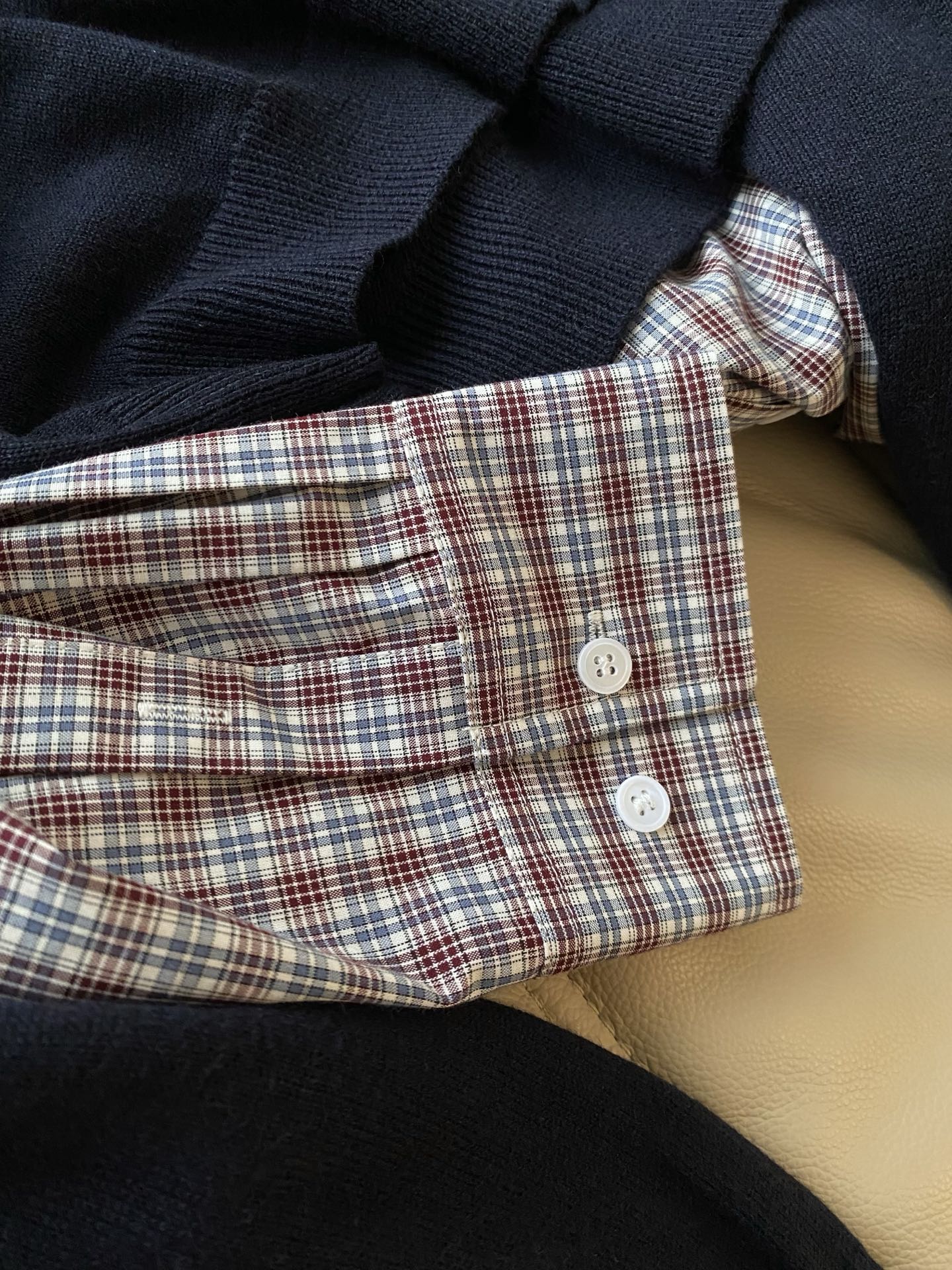 Miu Miu Plaid Cotton Shirt Dress Set with Knitted Bustier 8 i1758794783515 4087 0 6