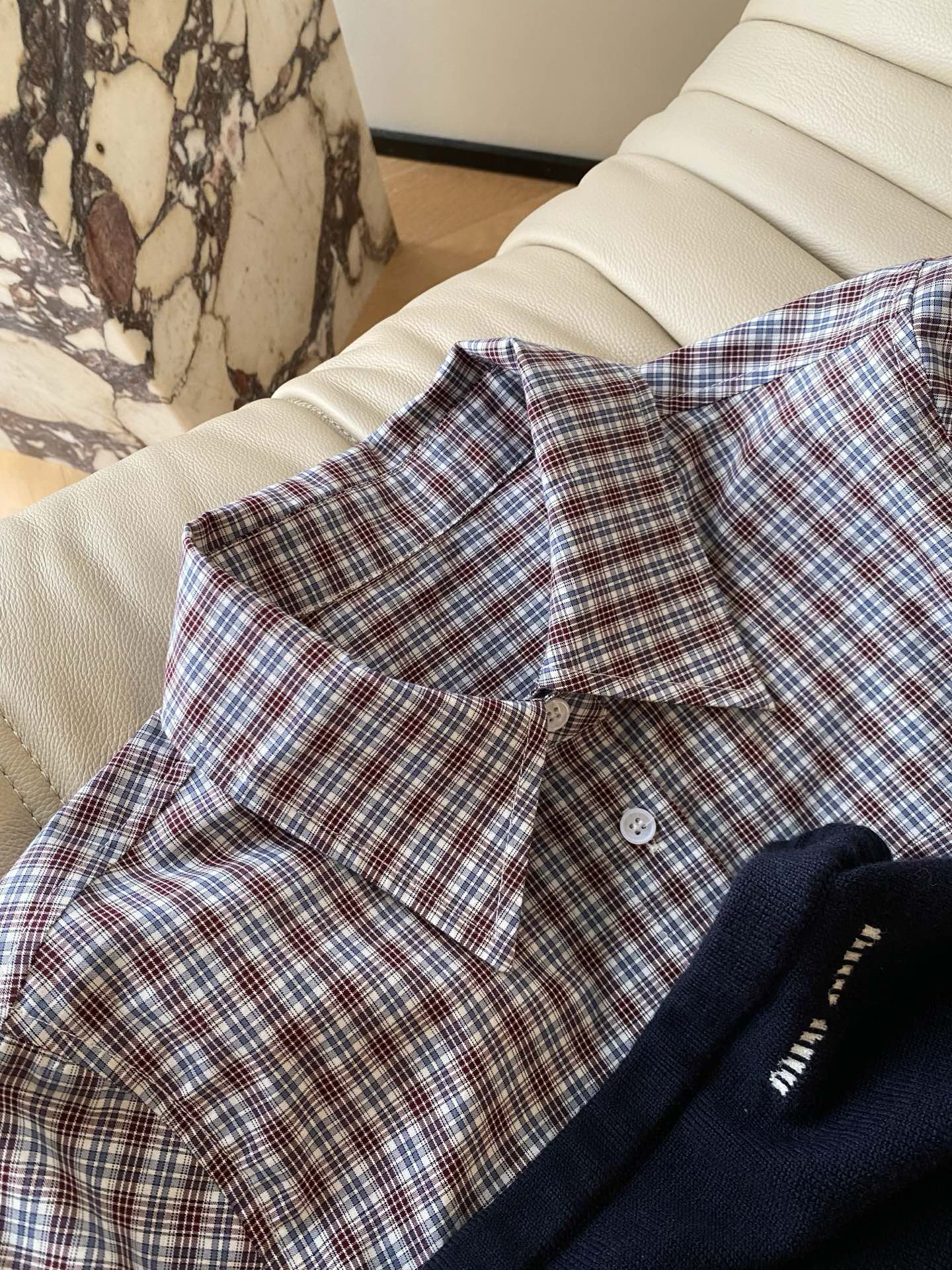 Miu Miu Plaid Cotton Shirt Dress Set with Knitted Bustier 6 i1758794783694 3928 0 4