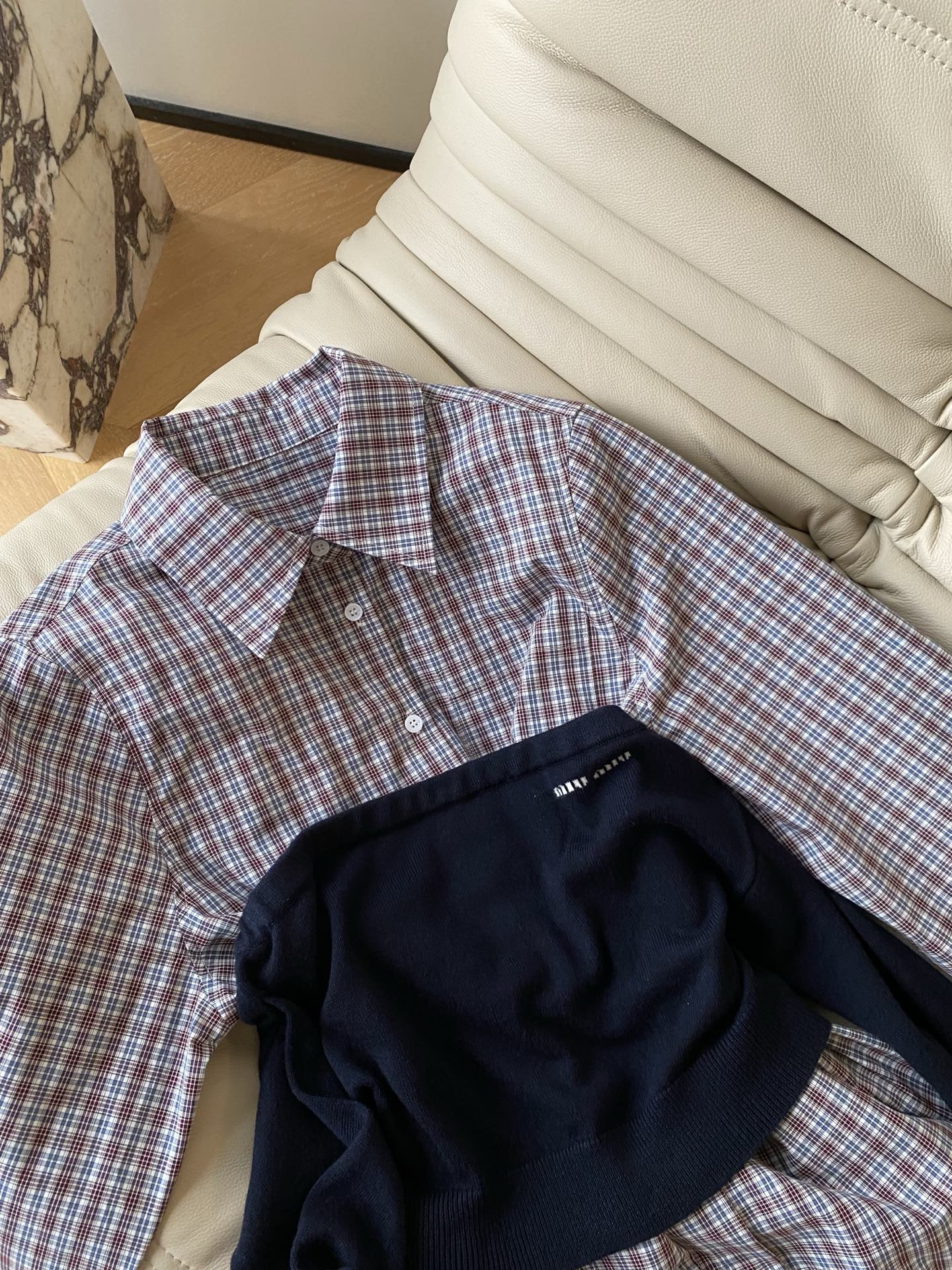 Miu Miu Plaid Cotton Shirt Dress Set with Knitted Bustier 5 i1758794783752 2513 0 3
