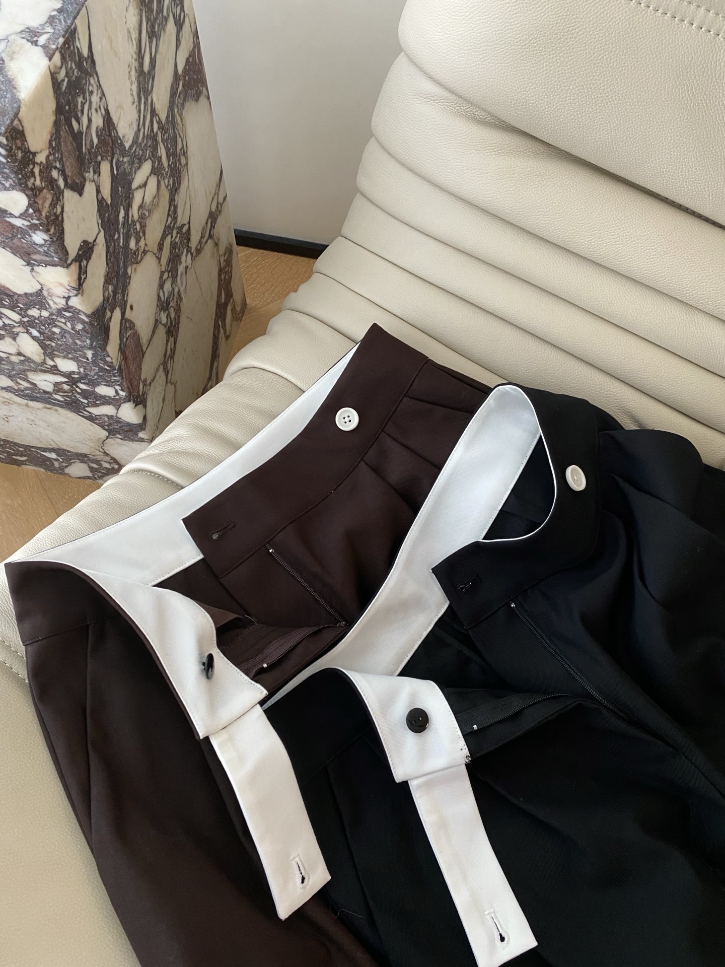 25。F秋冬 都市通勤时髦撞色休闲裤 优选优质羊毛生产加上混纺技术生成面料质感提升更高一级自带复古滤镜色