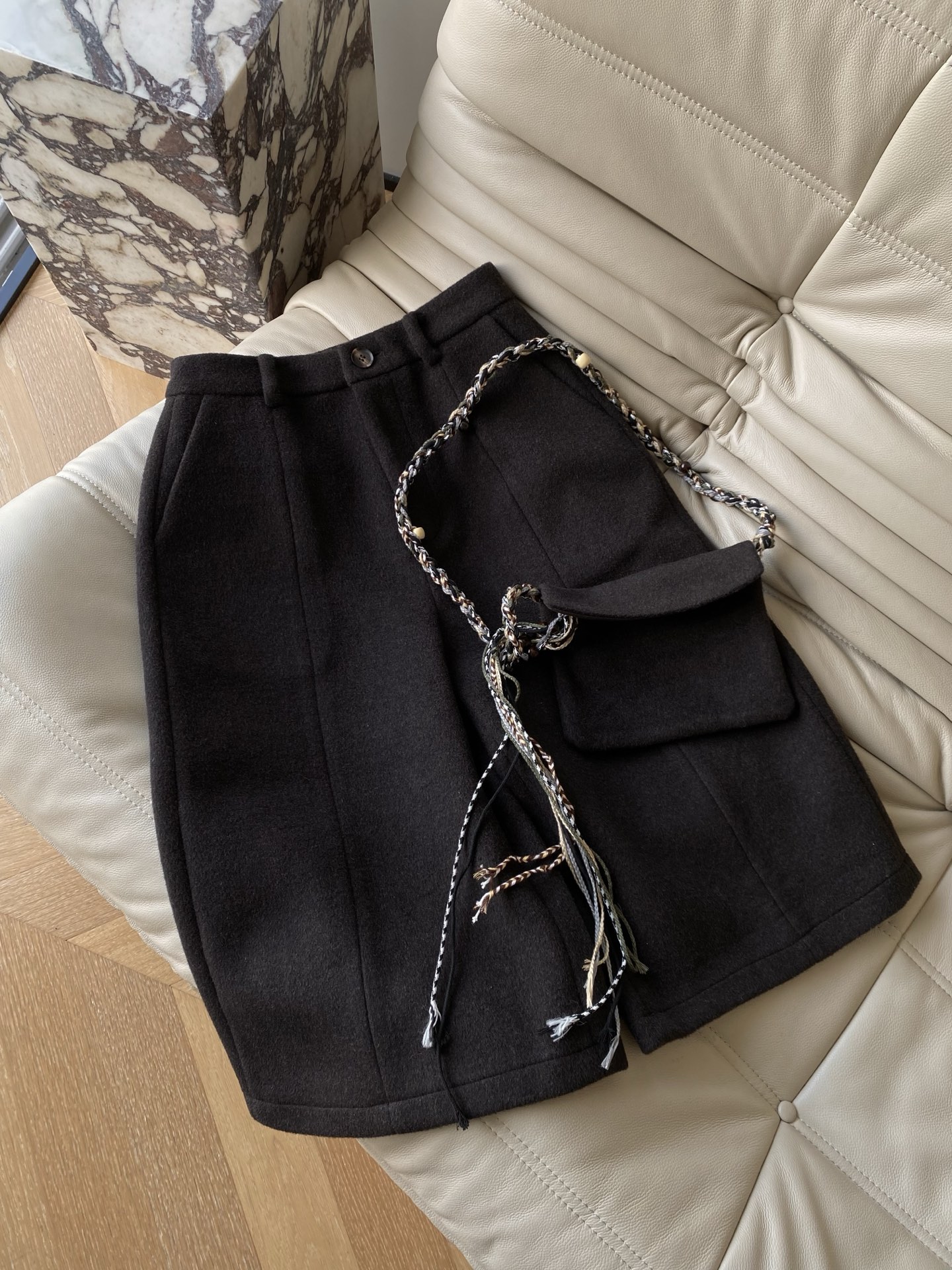 Woven Rope Waist Pack Woolen Blend Mid-Length Shorts - Stylish & Functional 3 i1761388737648 6559 0 1
