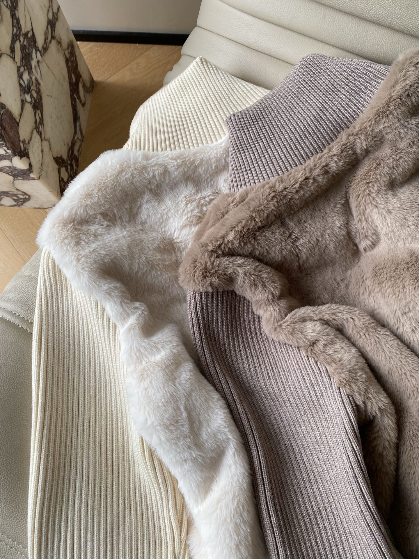 Cozy Fleece Knit Patchwork Jacket - Soft Plush Texture, Chic Design - 25PF 9 i1761554453580 850 0 7