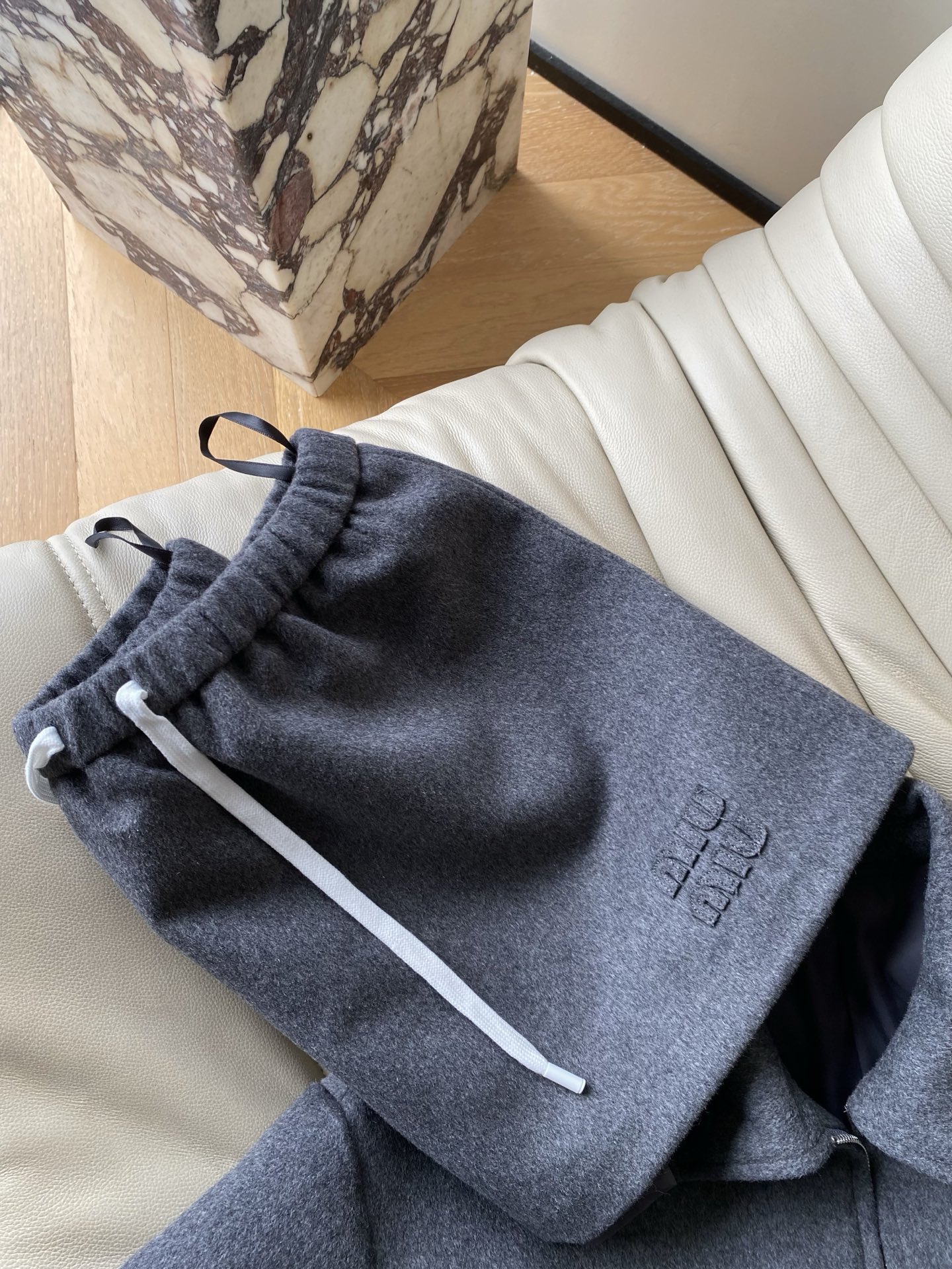 Miu Miu Style Gray Woolen Suit: Collar Coat and Skirt Set 6 i1761727647601 5060 0 4