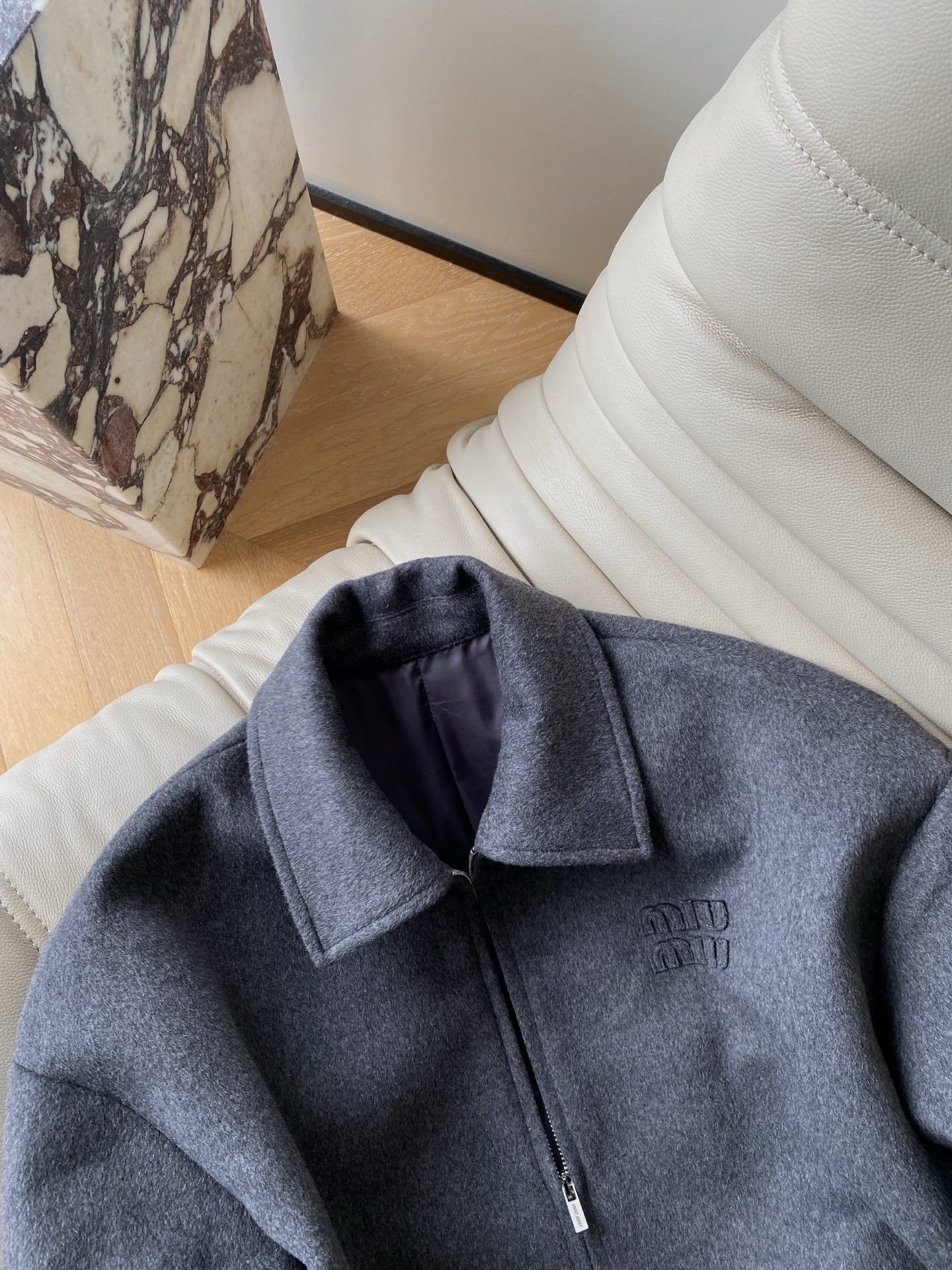 Miu Miu Style Gray Woolen Suit: Collar Coat and Skirt Set 3 i1761727647638 6537 0 1