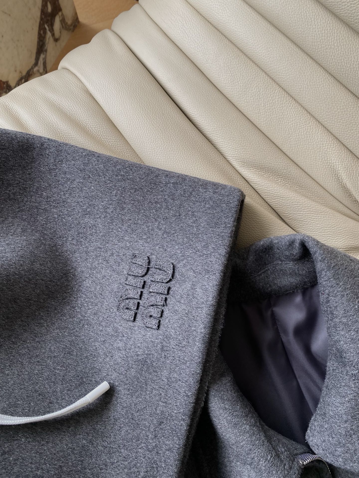 Miu Miu Style Gray Woolen Suit: Collar Coat and Skirt Set 8 i1761727648831 6226 0 6