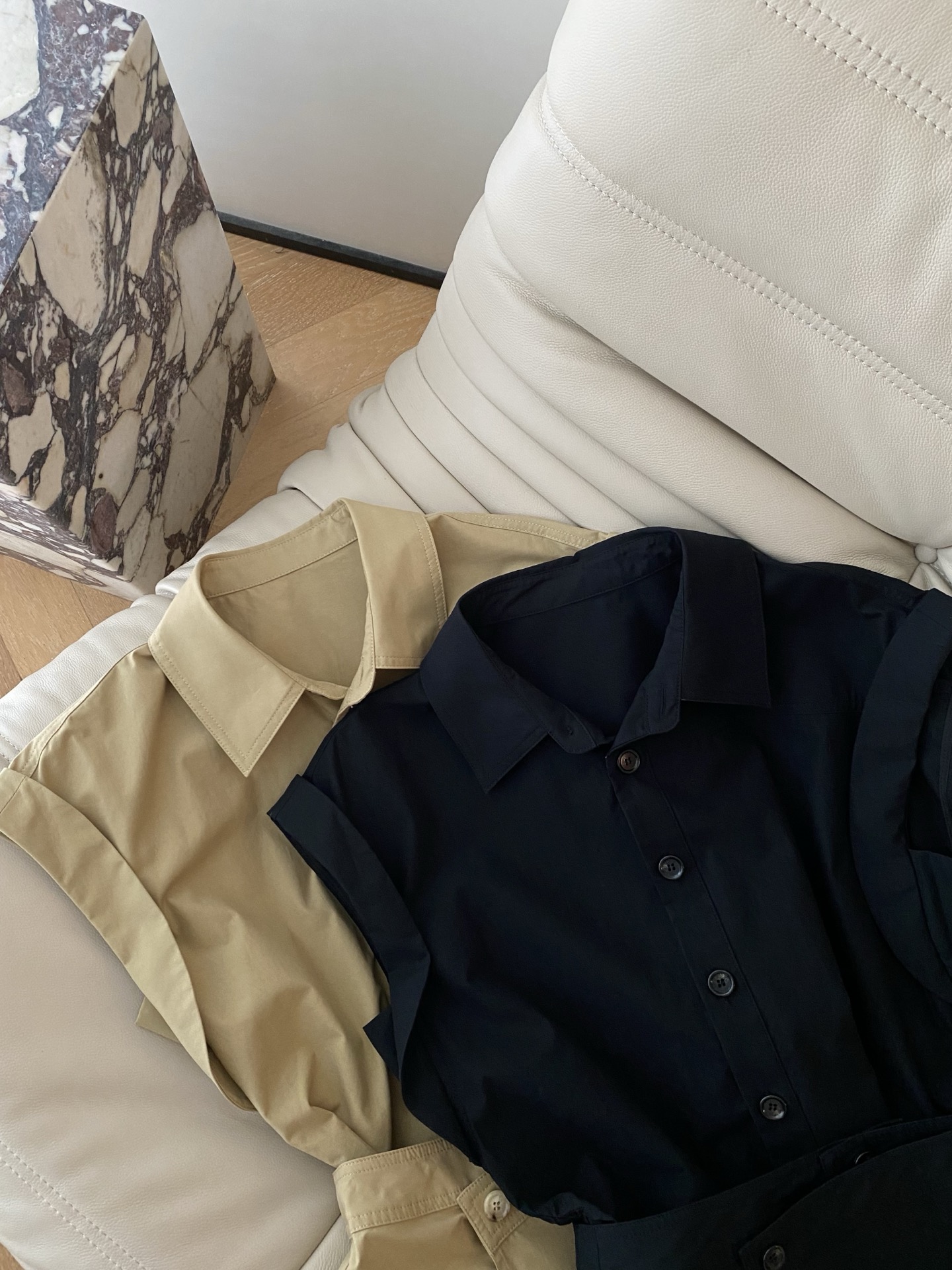26SS 春夏新款 | 工装风衬衫式连体短裙，采用挺括抗皱高支棉面料打造一体式利落版型，卡其/经典黑双色