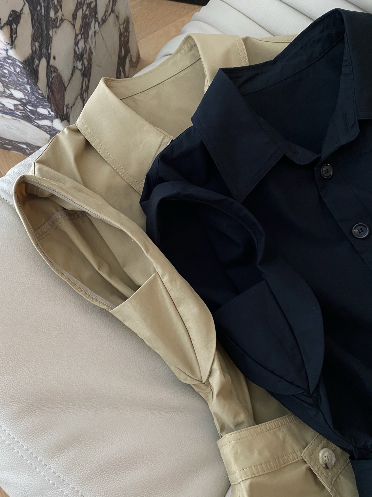 26SS 春夏新款 | 工装风衬衫式连体短裙，采用挺括抗皱高支棉面料打造一体式利落版型，卡其/经典黑双色