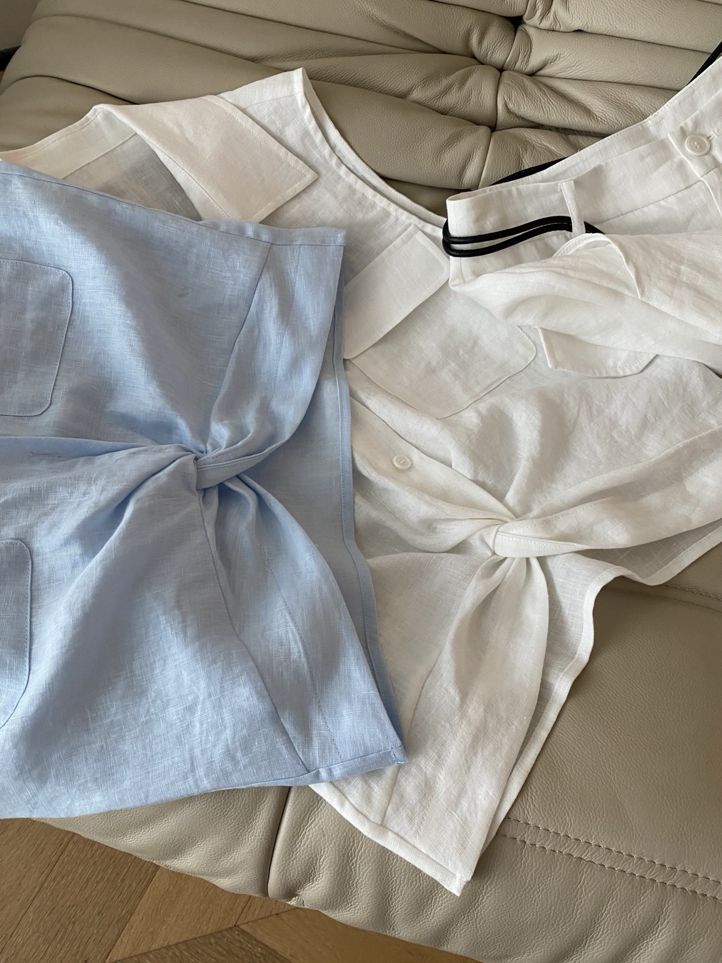 26SS 春夏新款 | 扭结翻领亚麻套装，甄选天然透气亚麻面料打造松弛无压廓形，自带清爽降温滤镜，翻领无