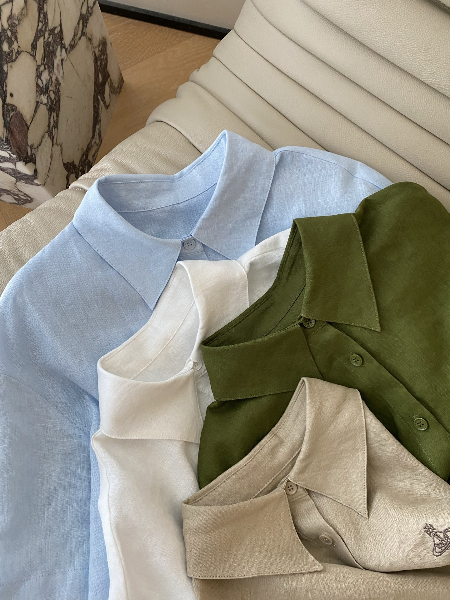 26SS 春夏新款｜简约翻领纯亚麻短袖套装，甄选透气干爽天然亚麻面料打造宽松松弛短衬+抽绳短裤两件套，自