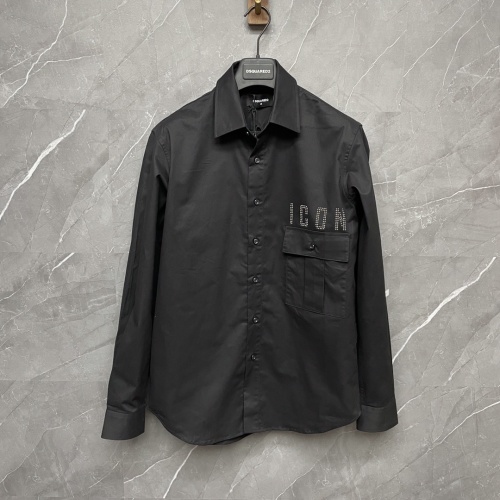 Dsquared2 Icon Embellished Cotton Shirt - Classic Fit, Versatile Style 1 Dsquared2 Icon Embellished Cotton Shirt - Classic Fit, Versatile Style