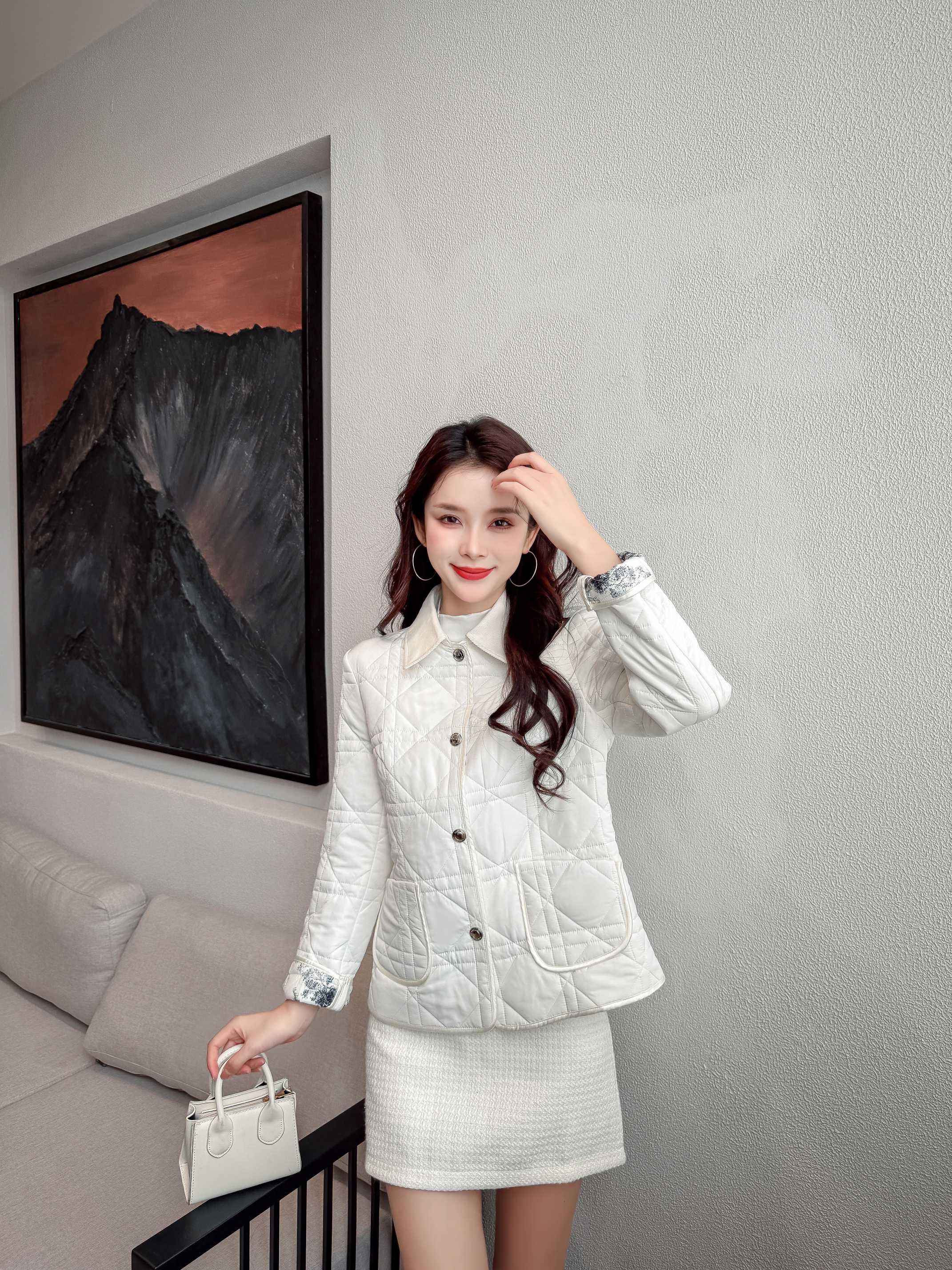 BIABETTY Women's Quilted Cotton Jacket & Skirt Set - Winter Collection