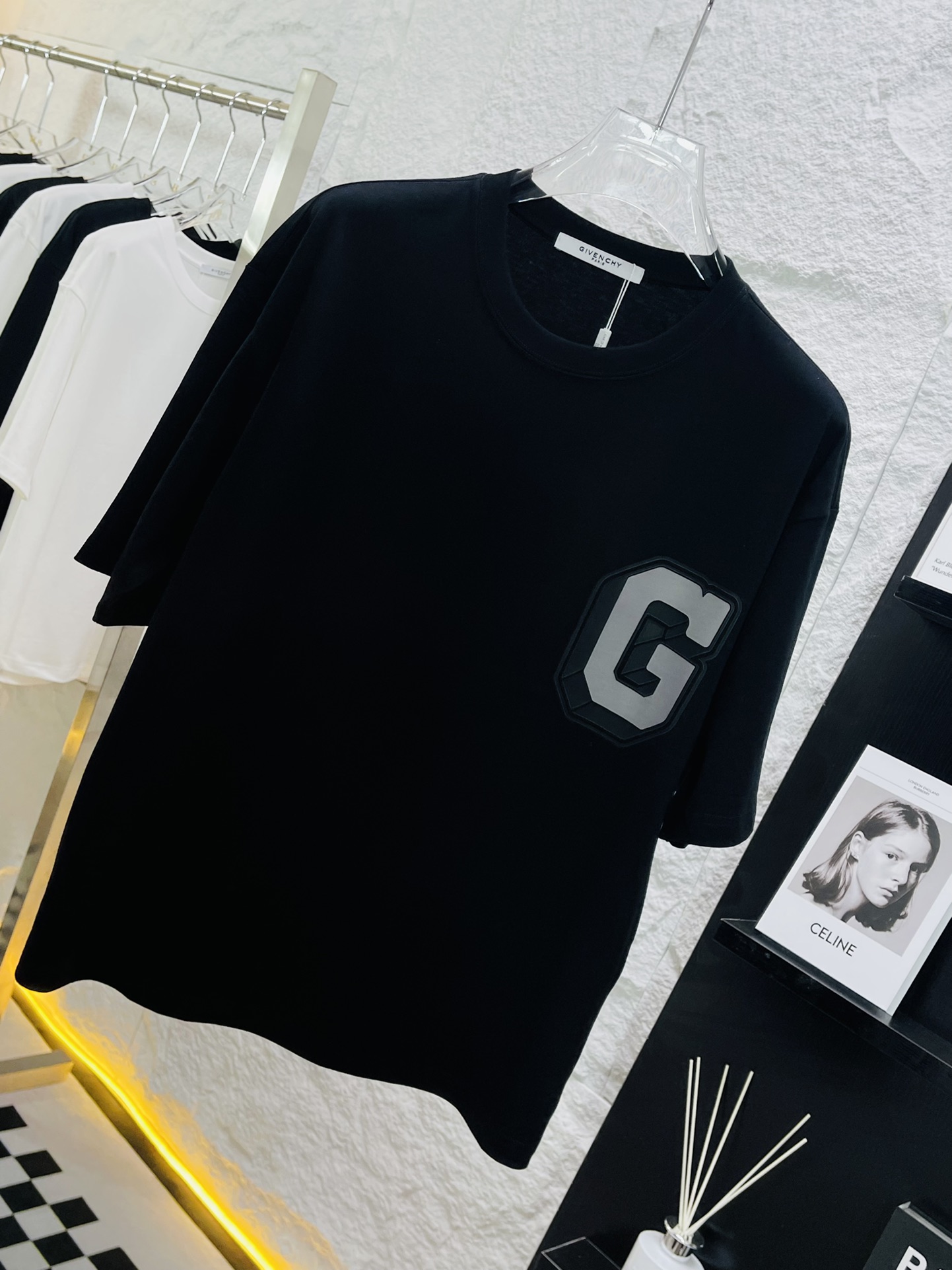Givenchy Gvc24SS Perfect detail processing Heavy 300g letter T-shirt Color Bla
