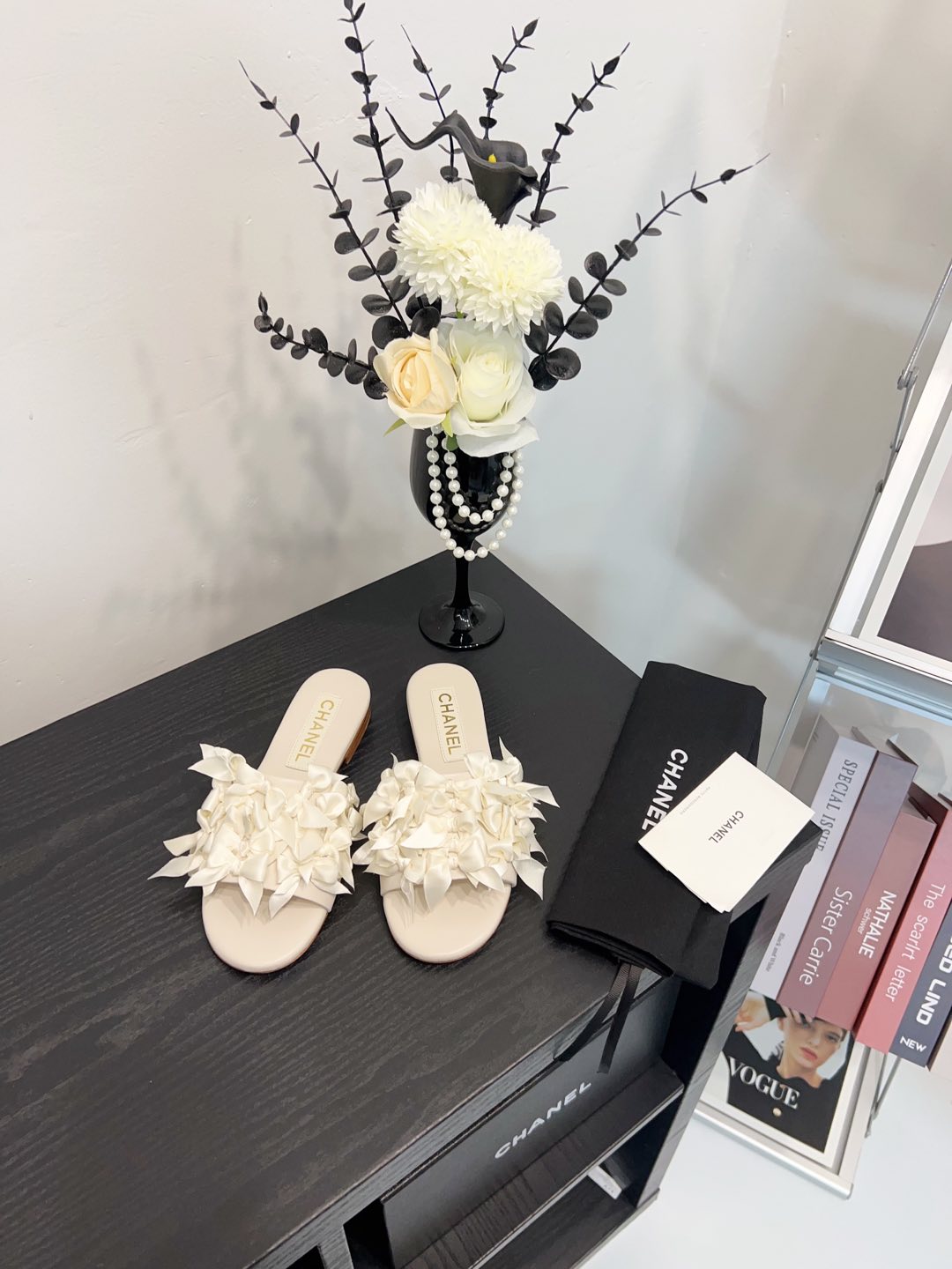 NO:247462,Beautiful flat-soled drag, slippers19860909米白 平底拖,拖鞋,slippers,Women's Shoes