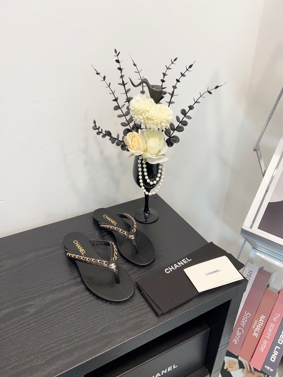 NO:238550,Black chain flip flops, split toe shoes19860909黑色 链条人字拖,分趾鞋,Women's Shoes