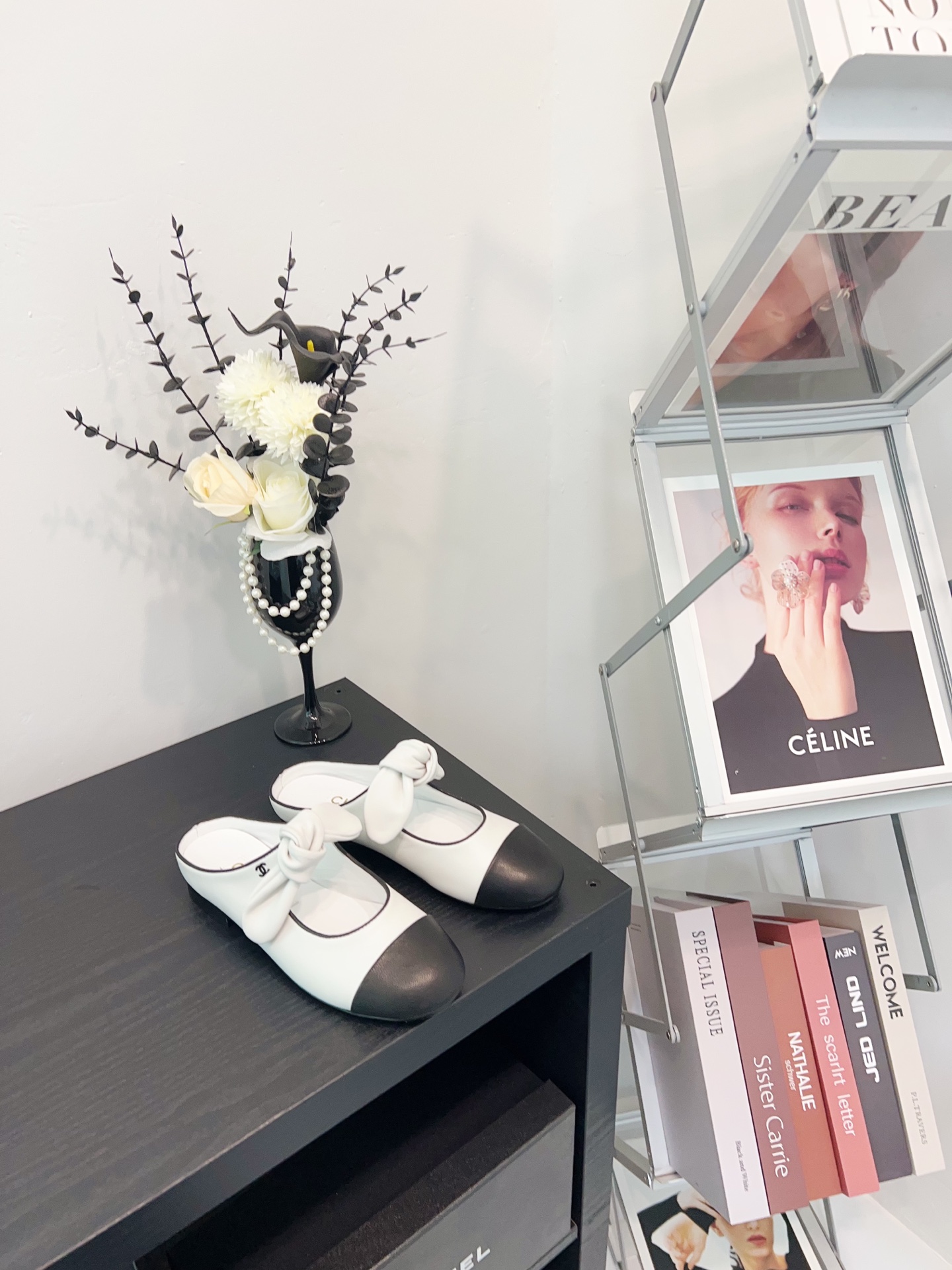 NO:238565,White semi-drag, ballet shoes19860909白色 半拖,芭蕾舞鞋,Women's Shoes