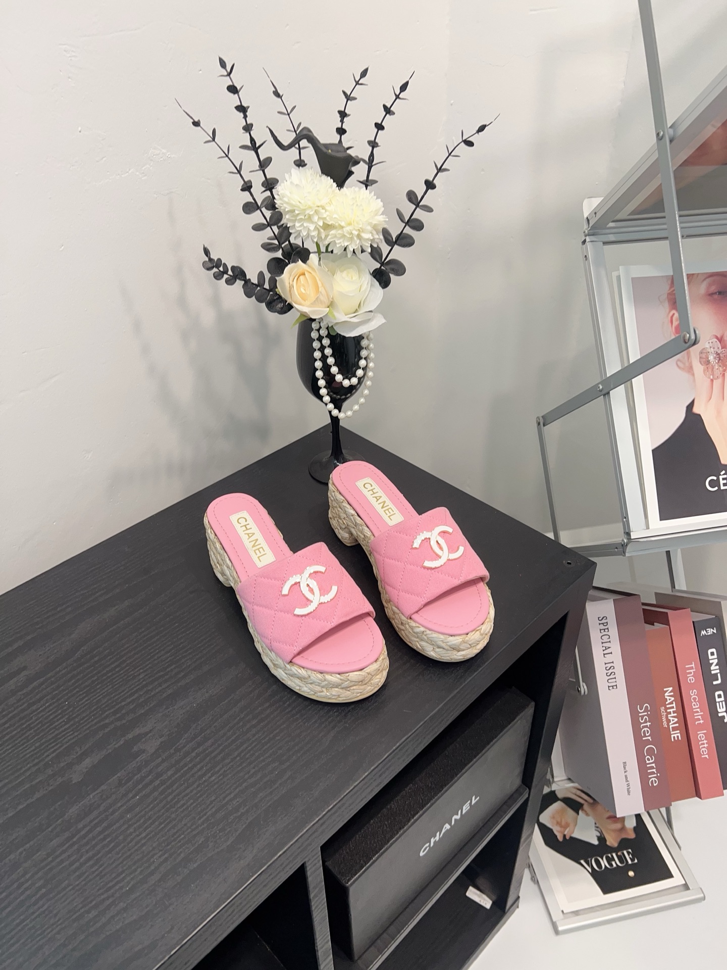 NO:238533,CHANEL 25 spring canvas, slippers, chanel, slippers19860909CHANEL 25春 帆布,拖鞋,chanel,slippers,Women's Shoes