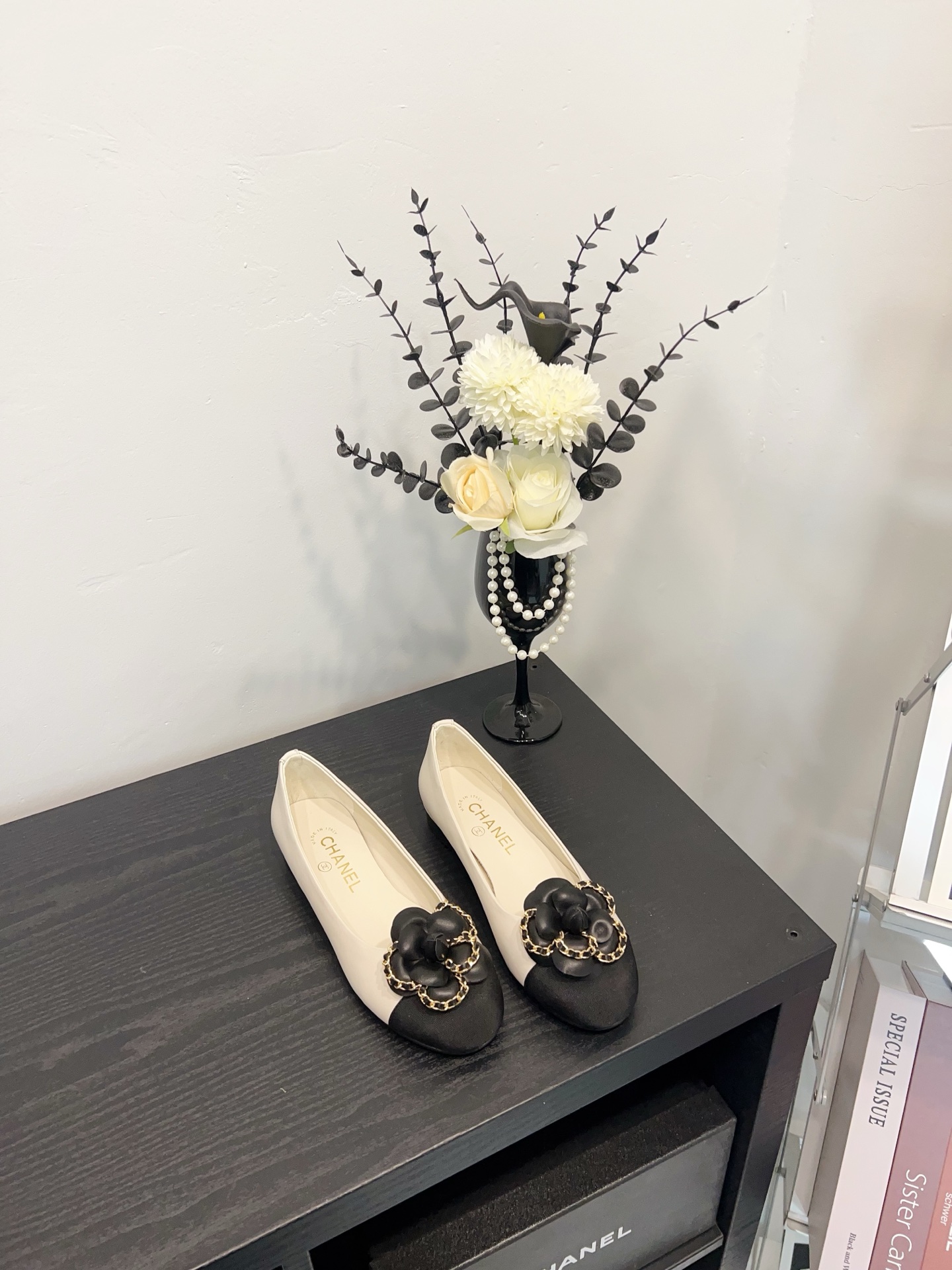 NO:238557,Beige-camellia single shoes, single shoes19860909米白-山茶花单鞋,单鞋,Women's Shoes