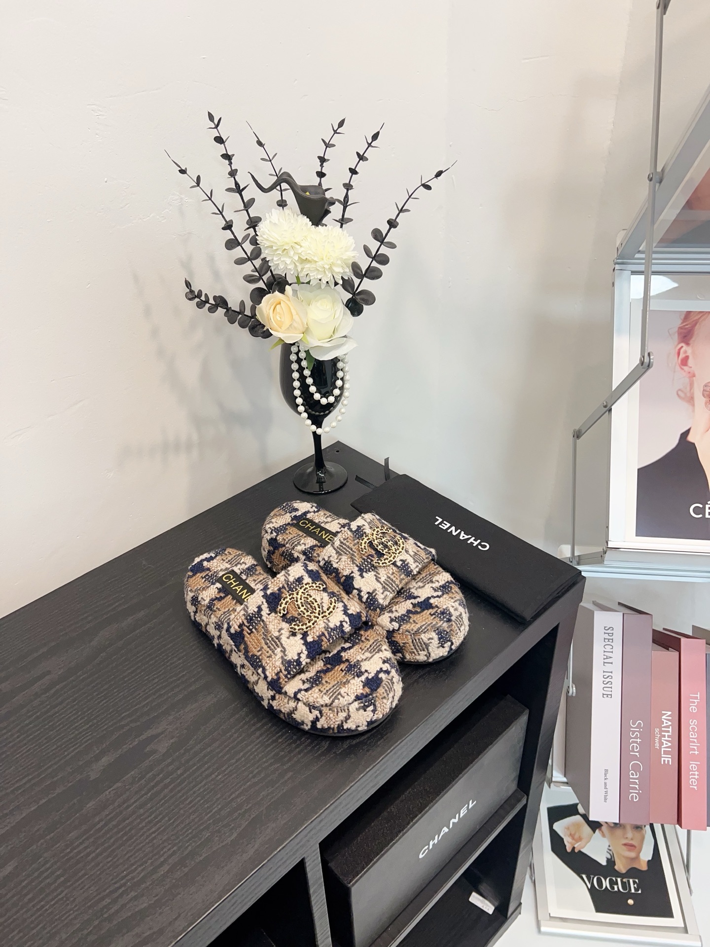 NO:238539,CHANEL 25 spring woolen, slippers, chanel, slippers19860909CHANEL 25春 呢子,拖鞋,chanel,slippers,Women's Shoes