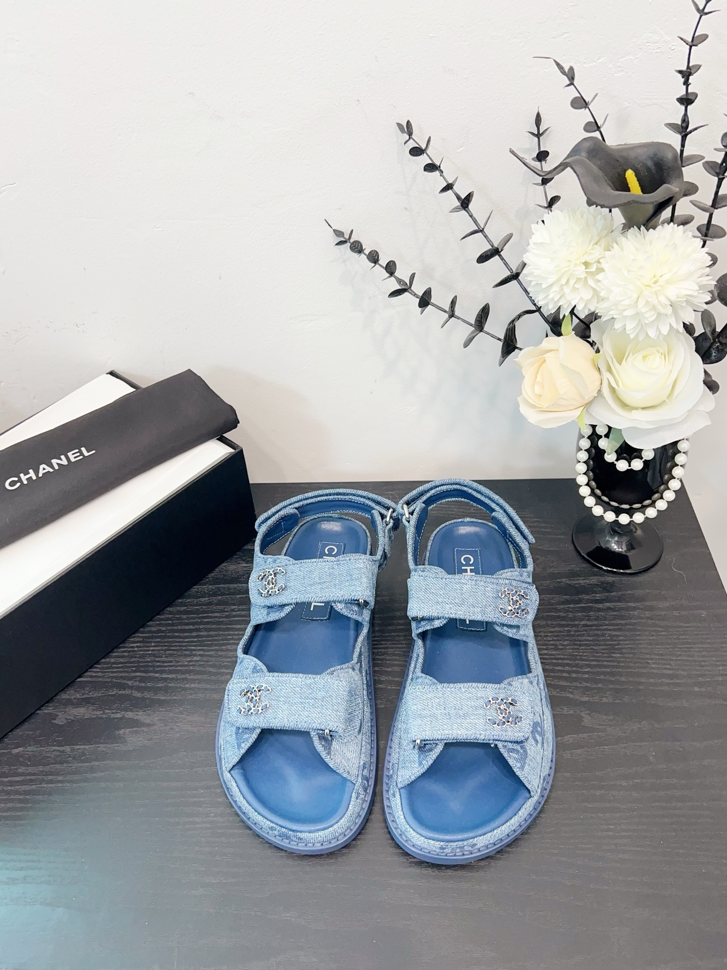 NO:252425,Blue denim - sandals, semi-slides, sandals19860909蓝牛仔-凉鞋,半拖凉鞋,sandals,Women's Shoes