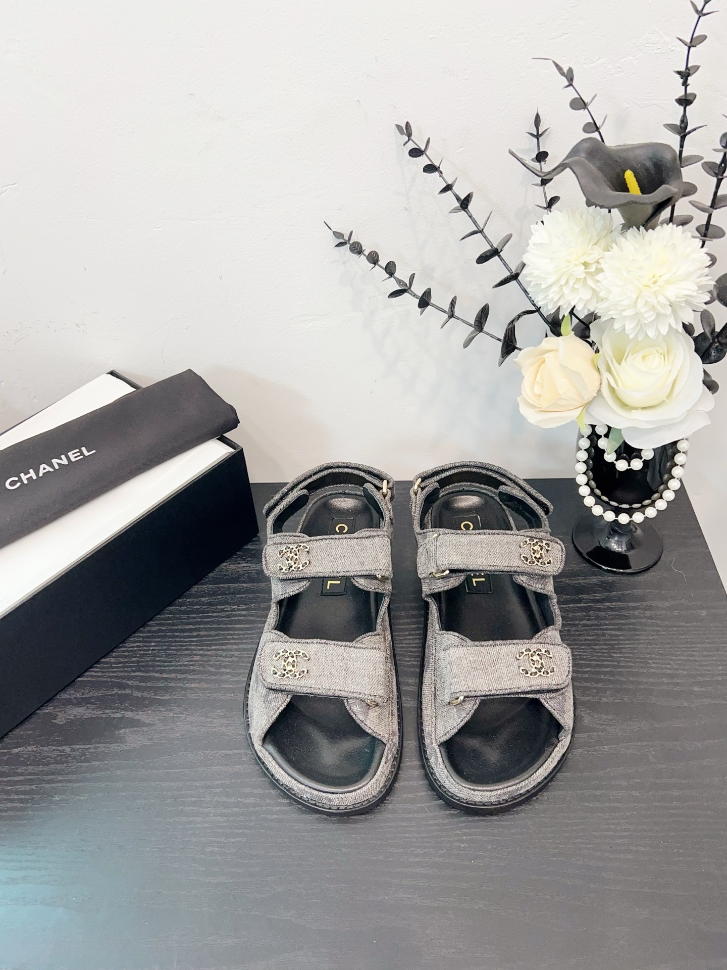 NO:252437,Black denim - sandals, semi-slides, sandals19860909黑牛仔-凉鞋,半拖凉鞋,sandals,Women's Shoes