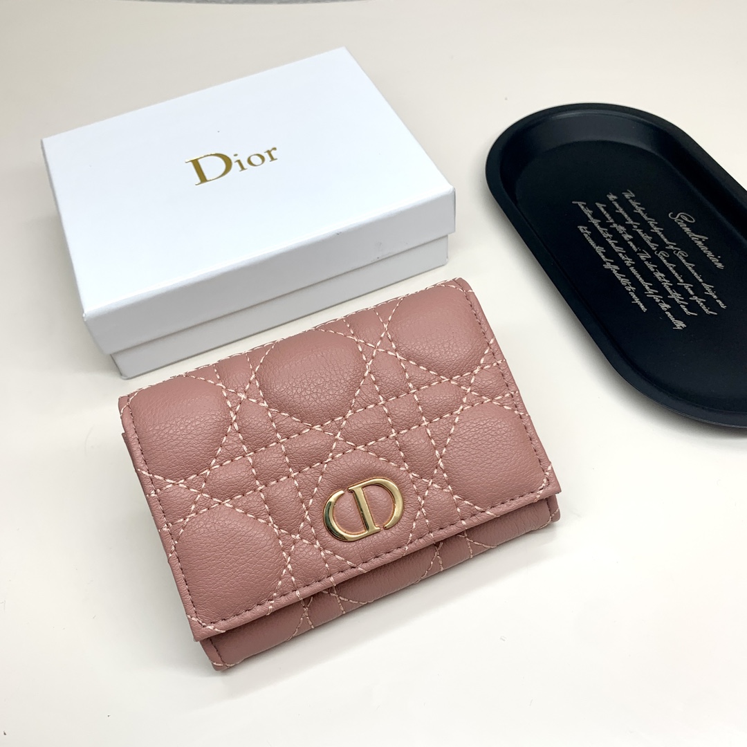 Dior Portafoglio Beige Nero Rosa Lady Mini