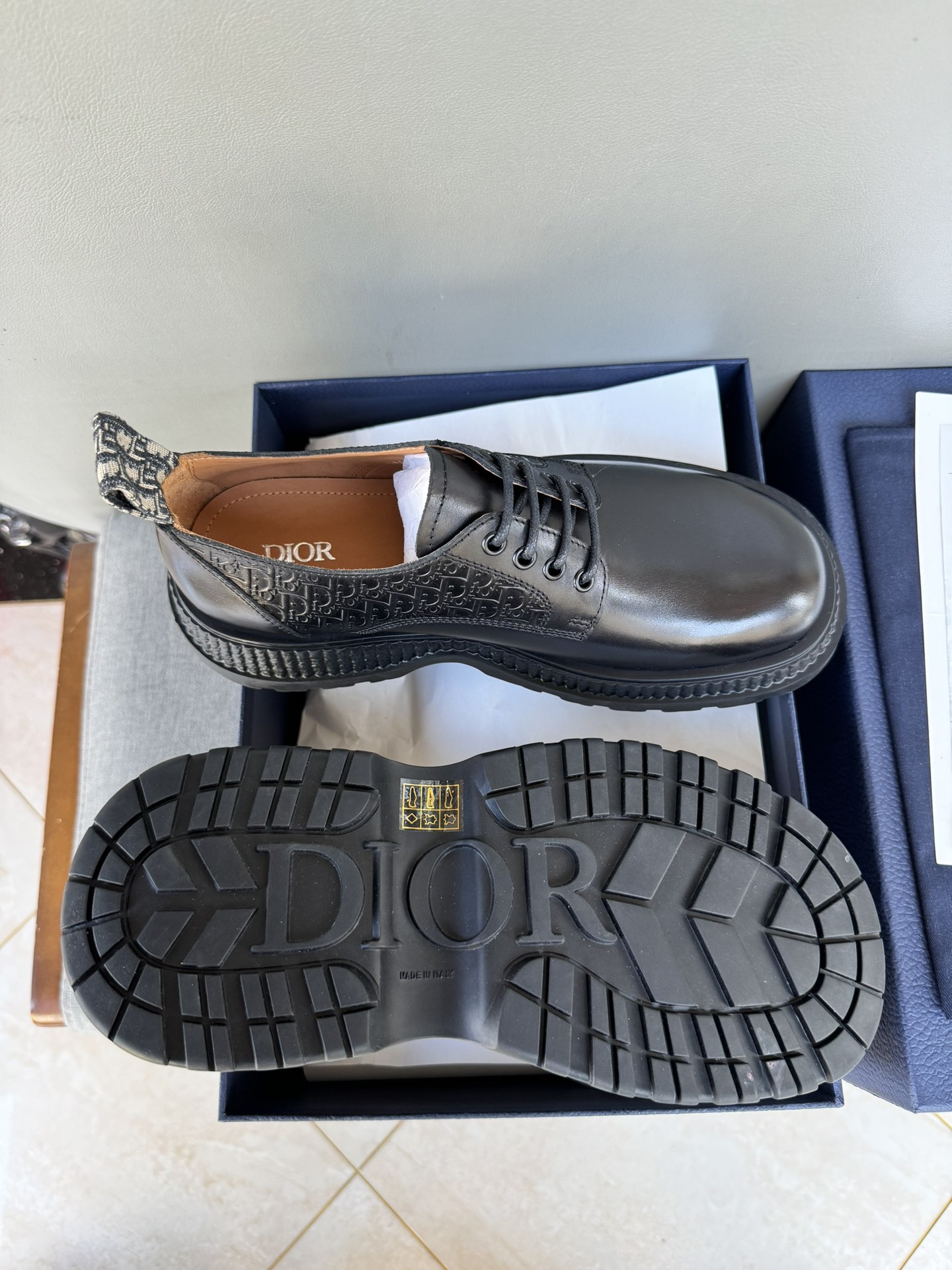 Dior Men's Leather Casual Dress Shoes, Lace-up, Anti-odor, Original Quality 10 i1711088817 7790 3