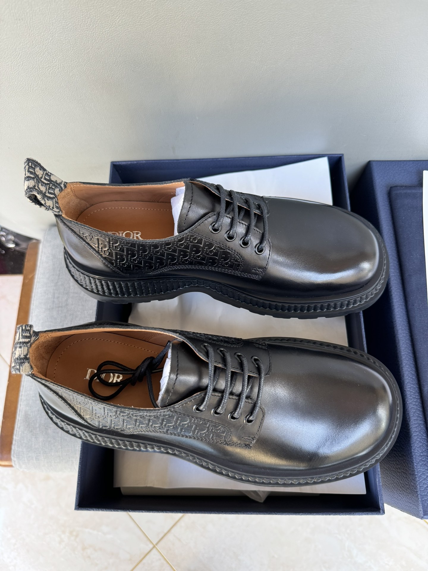 Dior Men's Leather Casual Dress Shoes, Lace-up, Anti-odor, Original Quality 7 i1711088818 2780 7
