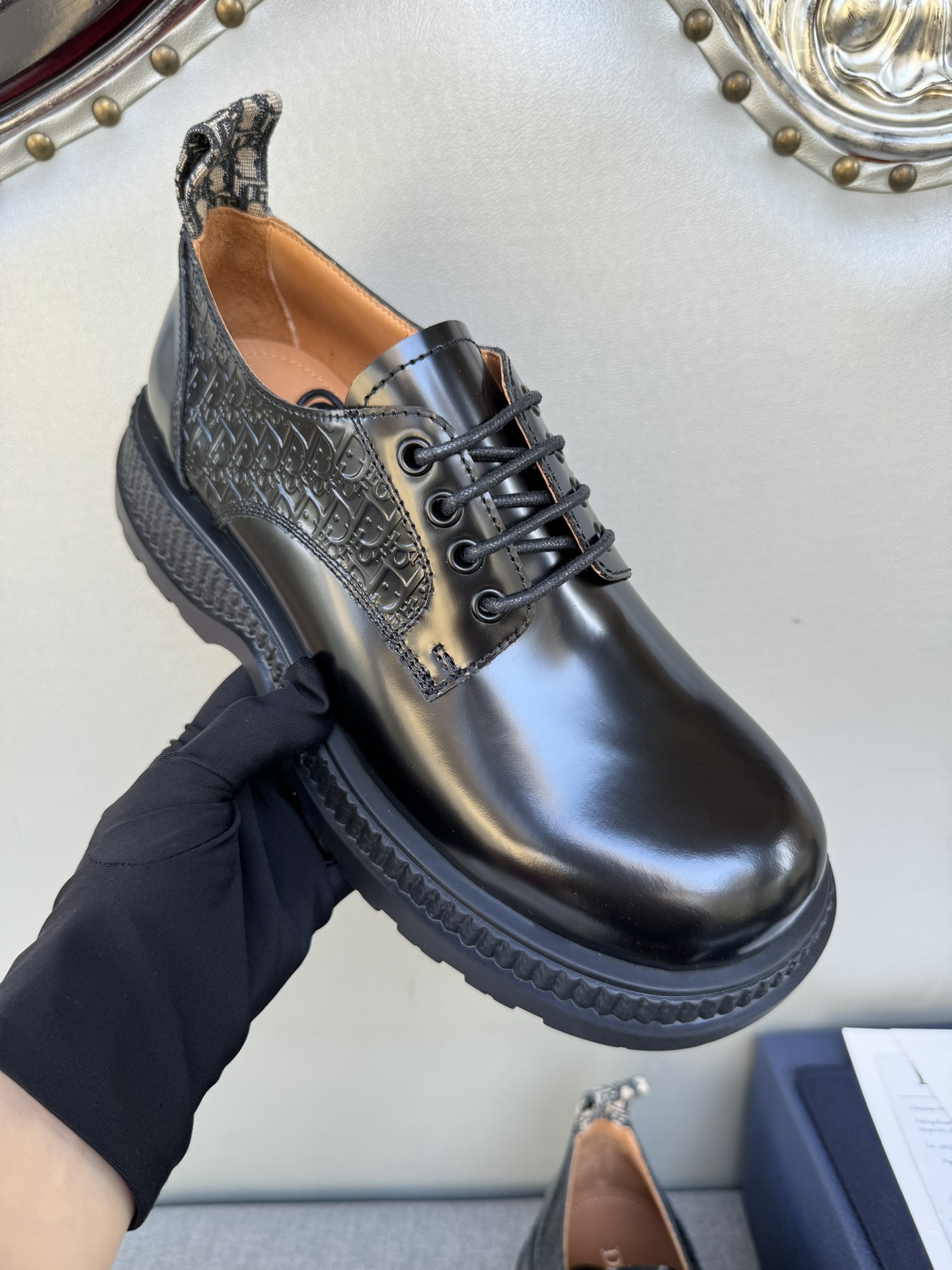 Dior Men's Leather Lace-Up Dress Shoes, Black, Sizes 39-44 4 i1711088888 5038 3