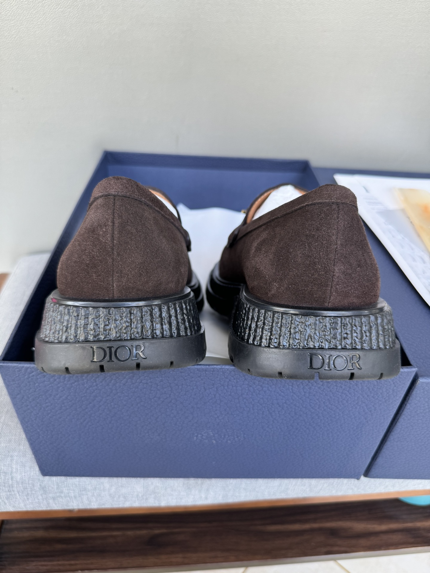 Dior Men's Casual Suede Loafers With Gold Logo Buckle, Brown, Sizes 39-44 9 i1711089567 9279 8
