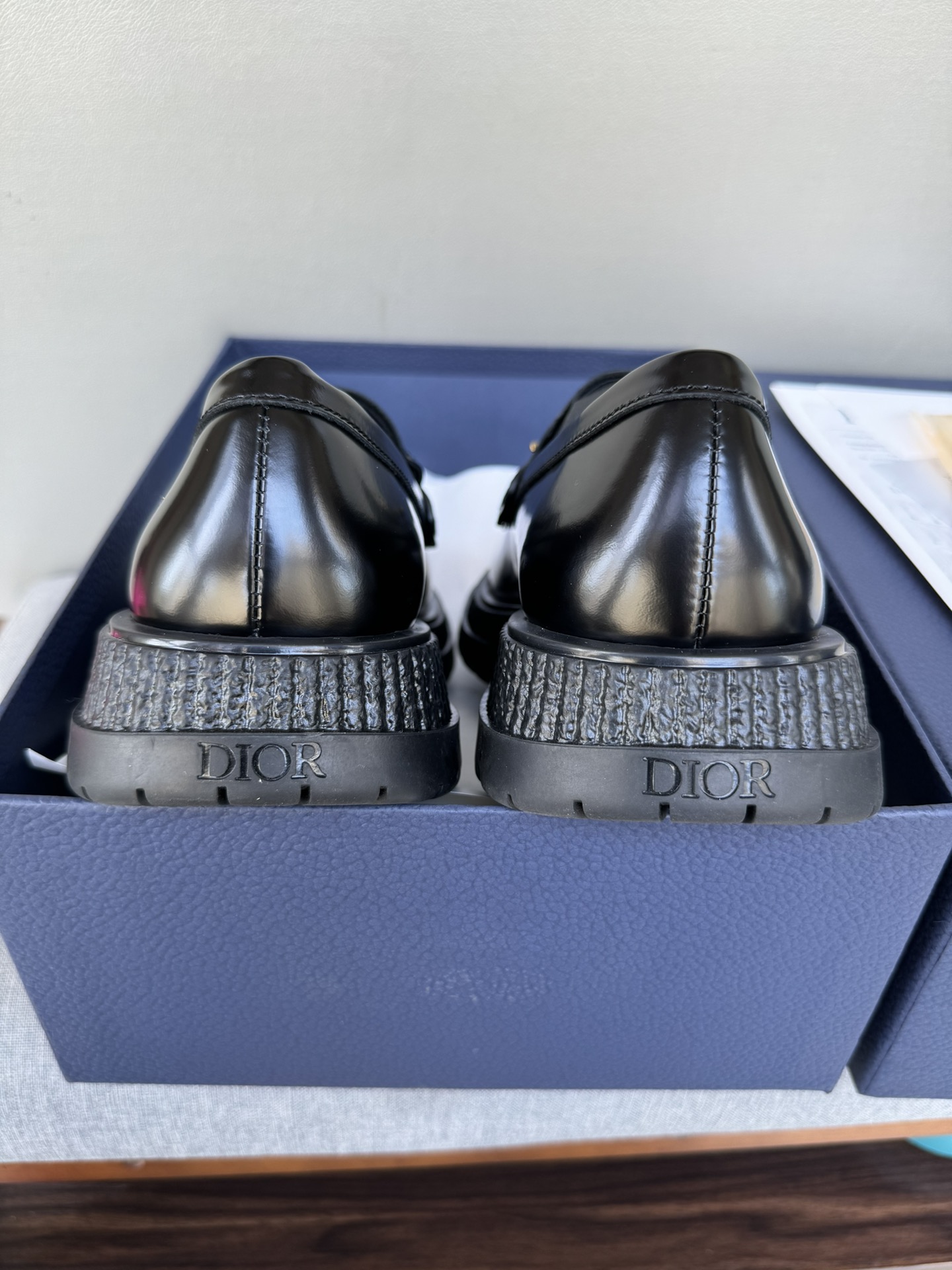Dior Men's Leather Loafers with Gold-Tone 'CD' Signature and Rubber Sole 9 i1711089729 4533 1