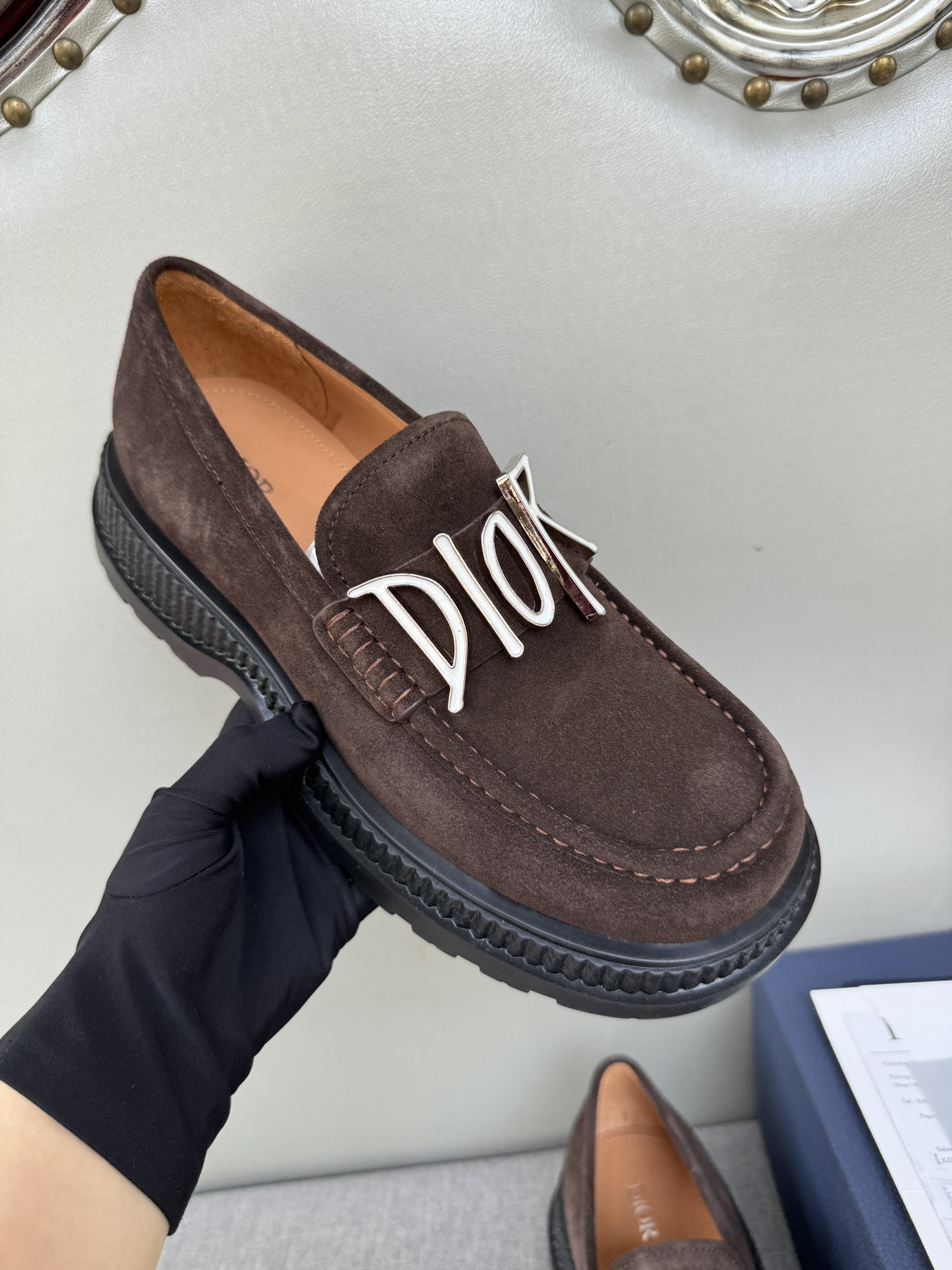 Dior Men's Brown Suede Loafers with Rubber Sole, Sizes 39-44 4 i1711089880 6079 3