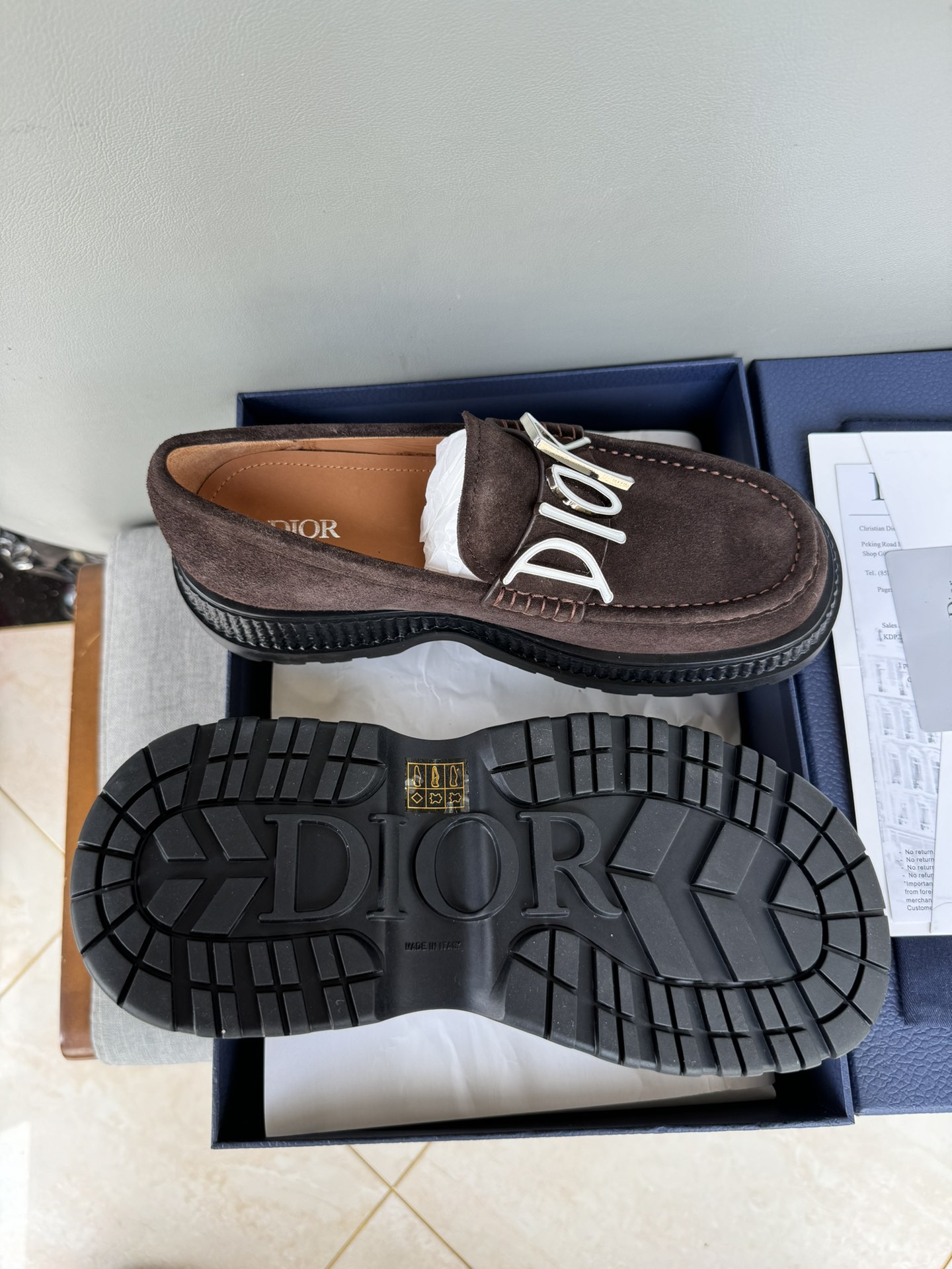 Dior Men's Brown Suede Loafers with Rubber Sole, Sizes 39-44 10 i1711089881 3512 6