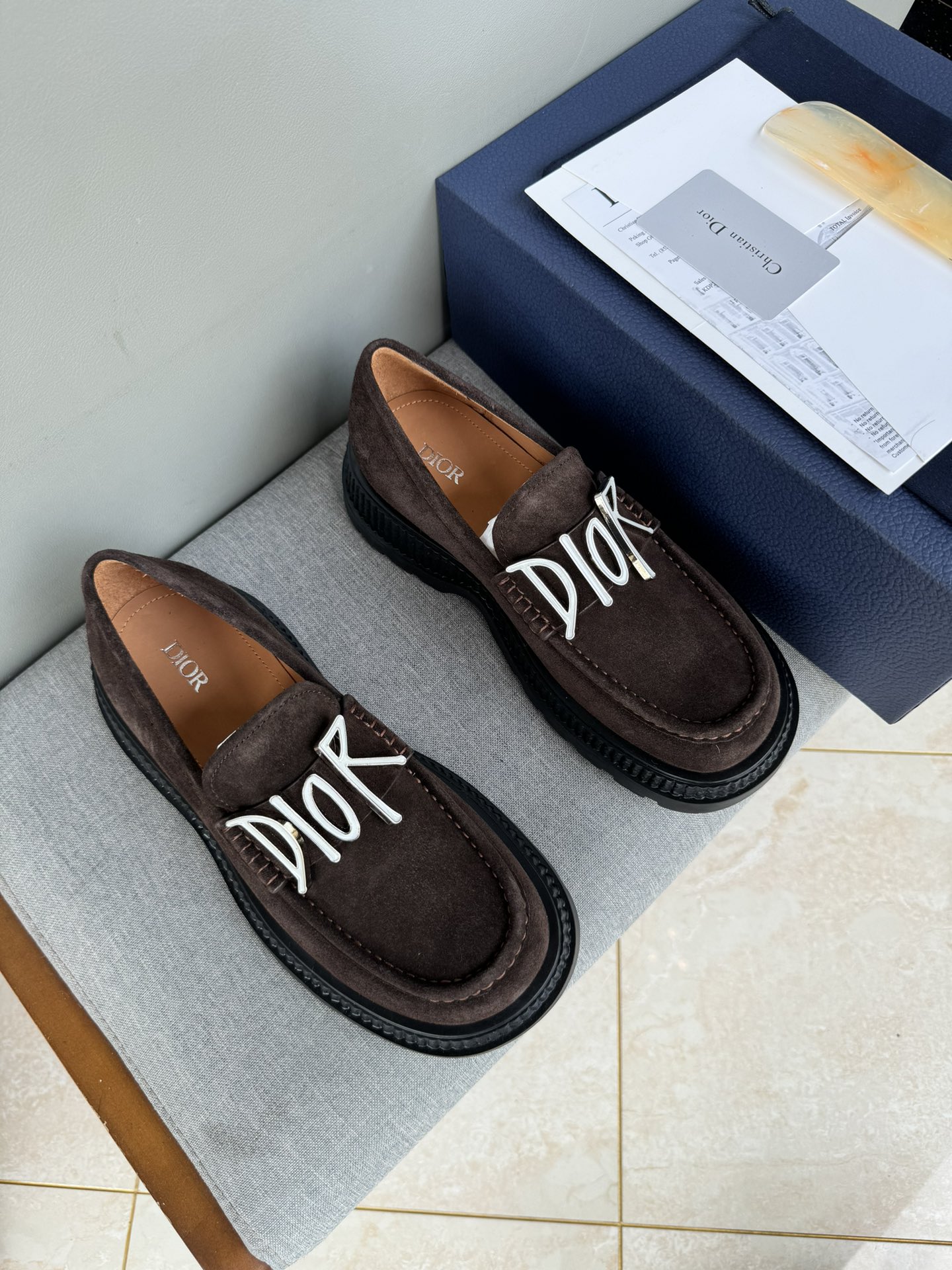 Dior Men's Brown Suede Loafers with Rubber Sole, Sizes 39-44 2 i1711089881 8079 8