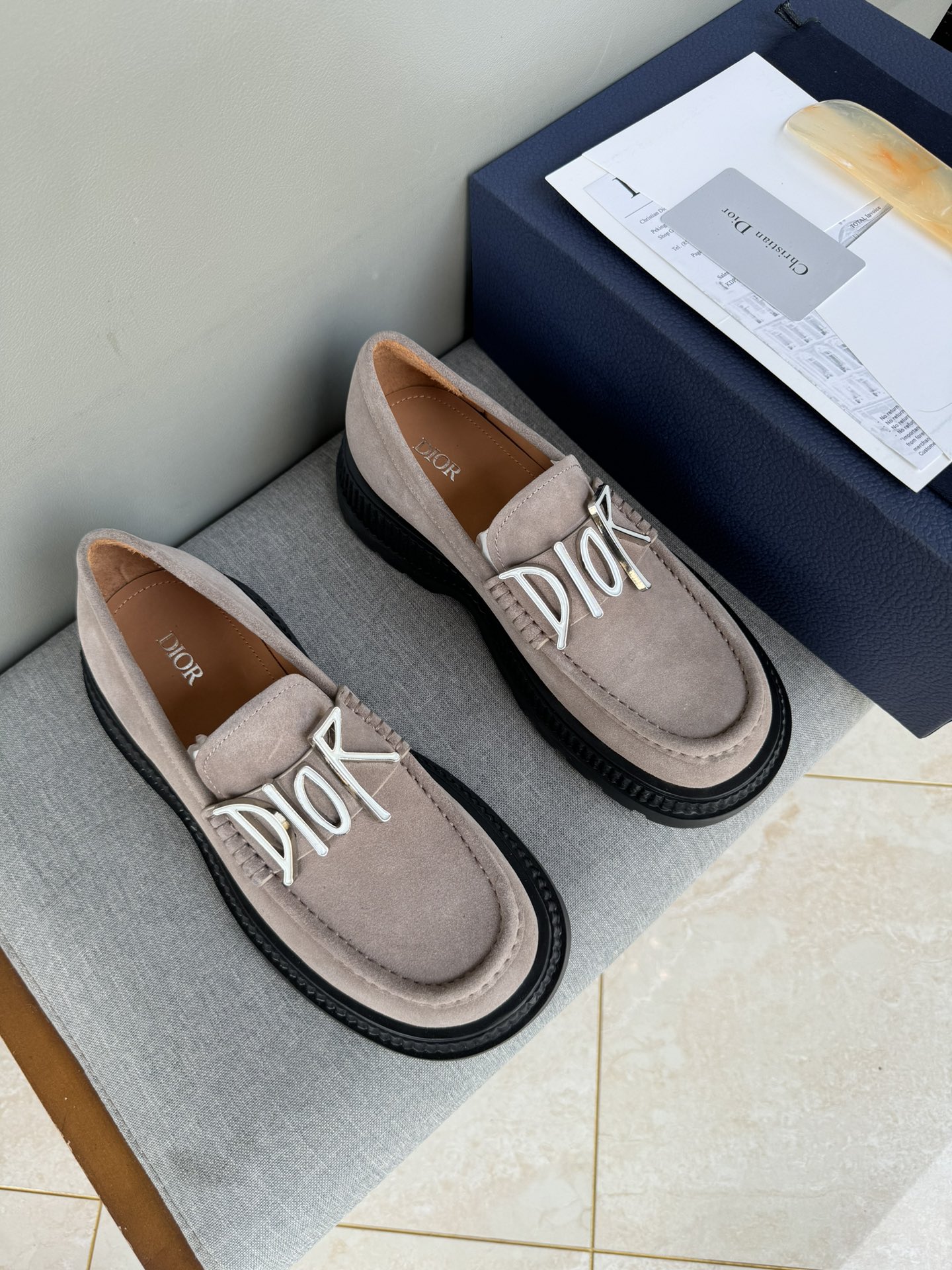 Dior Men's Casual Loafers Original Quality Stitching Leather Slip-Ons 1 Dior Men's Casual Loafers Original Quality Stitching Leather Slip-Ons