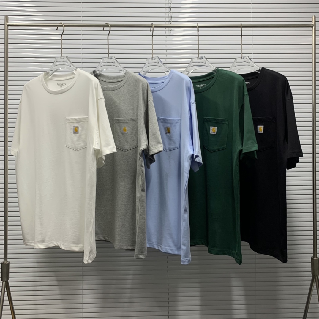 Practical And Versatile Replica Designer
 Carhartt Clothing T-Shirt Black Blue Green Grey Light Gray White Unisex Cotton Cowhide Short Sleeve