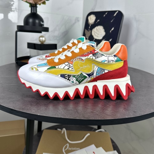 Christian Louboutin Shark Tooth Sole Leather Sneakers - Colorful Design 1 Christian Louboutin Shark Tooth Sole Leather Sneakers - Colorful Design
